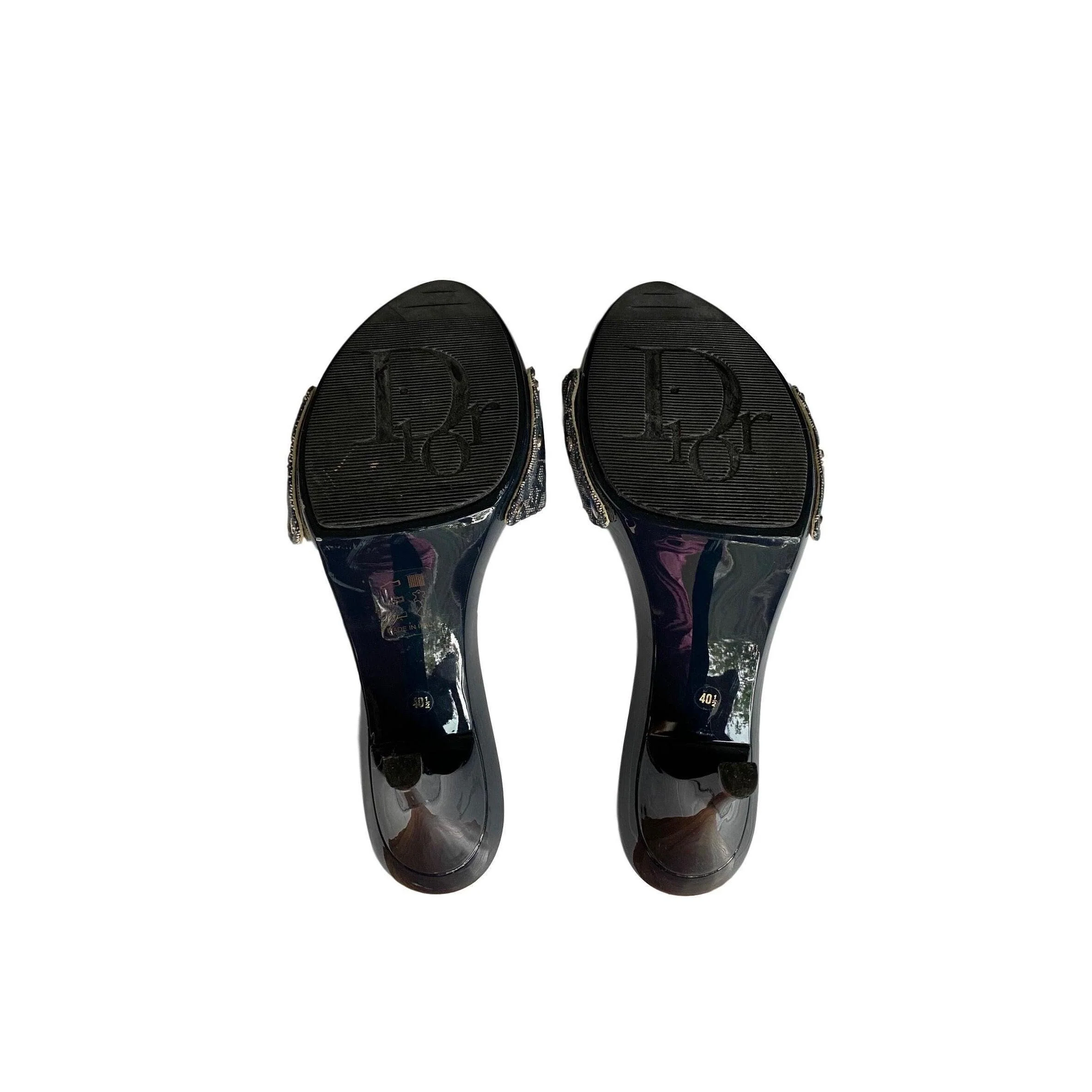 Dior Navy Logo Heels - Image 3