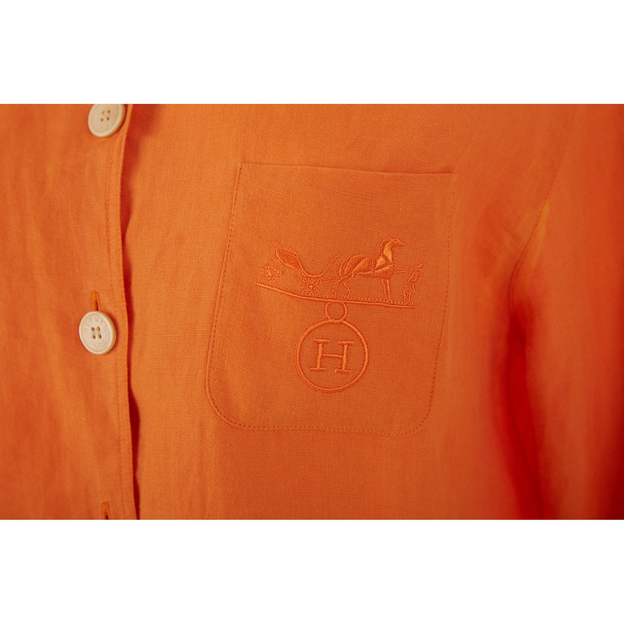 Hermes Orange Button Down - Image 2