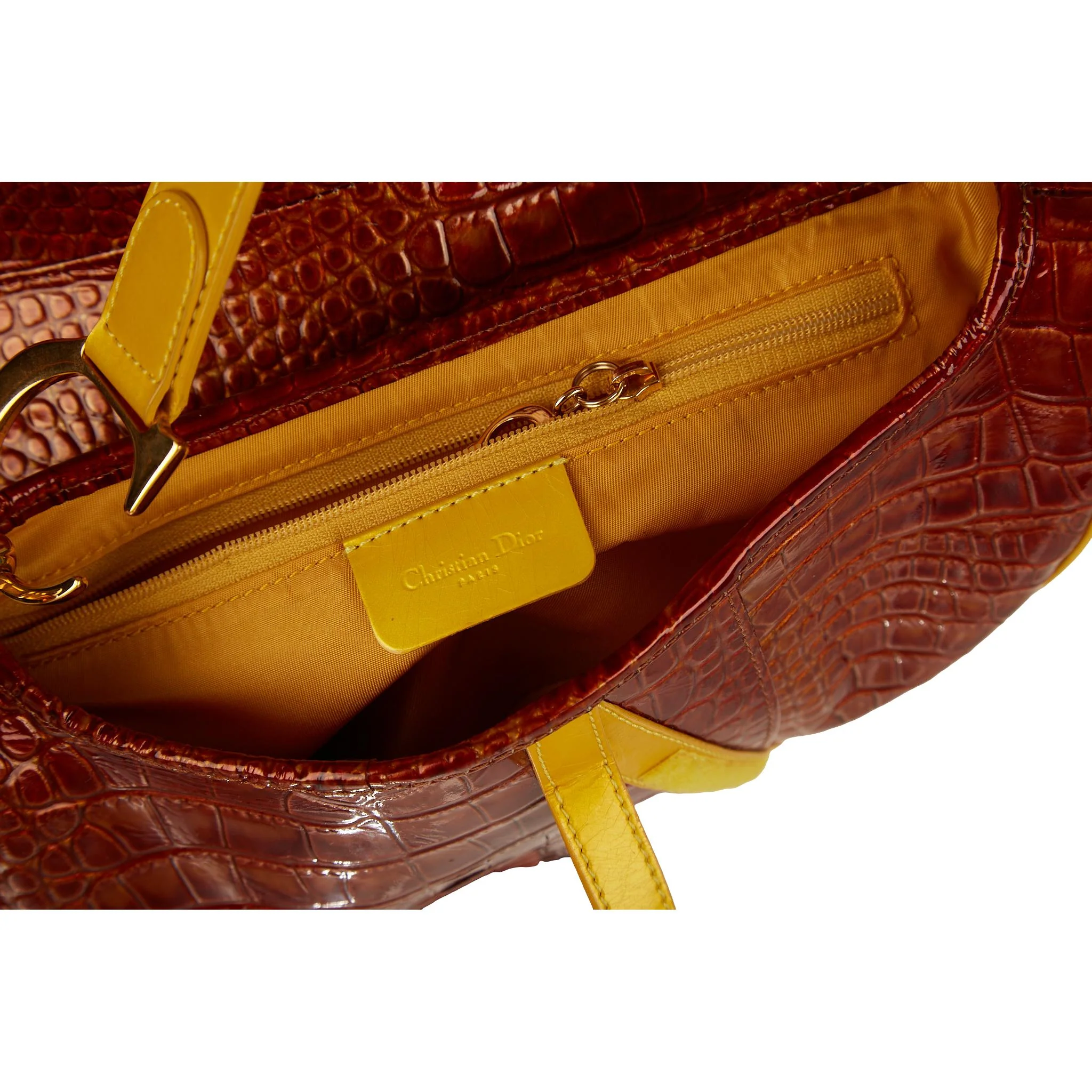 Dior Brown Crocodile Shoulder Bag - Image 4