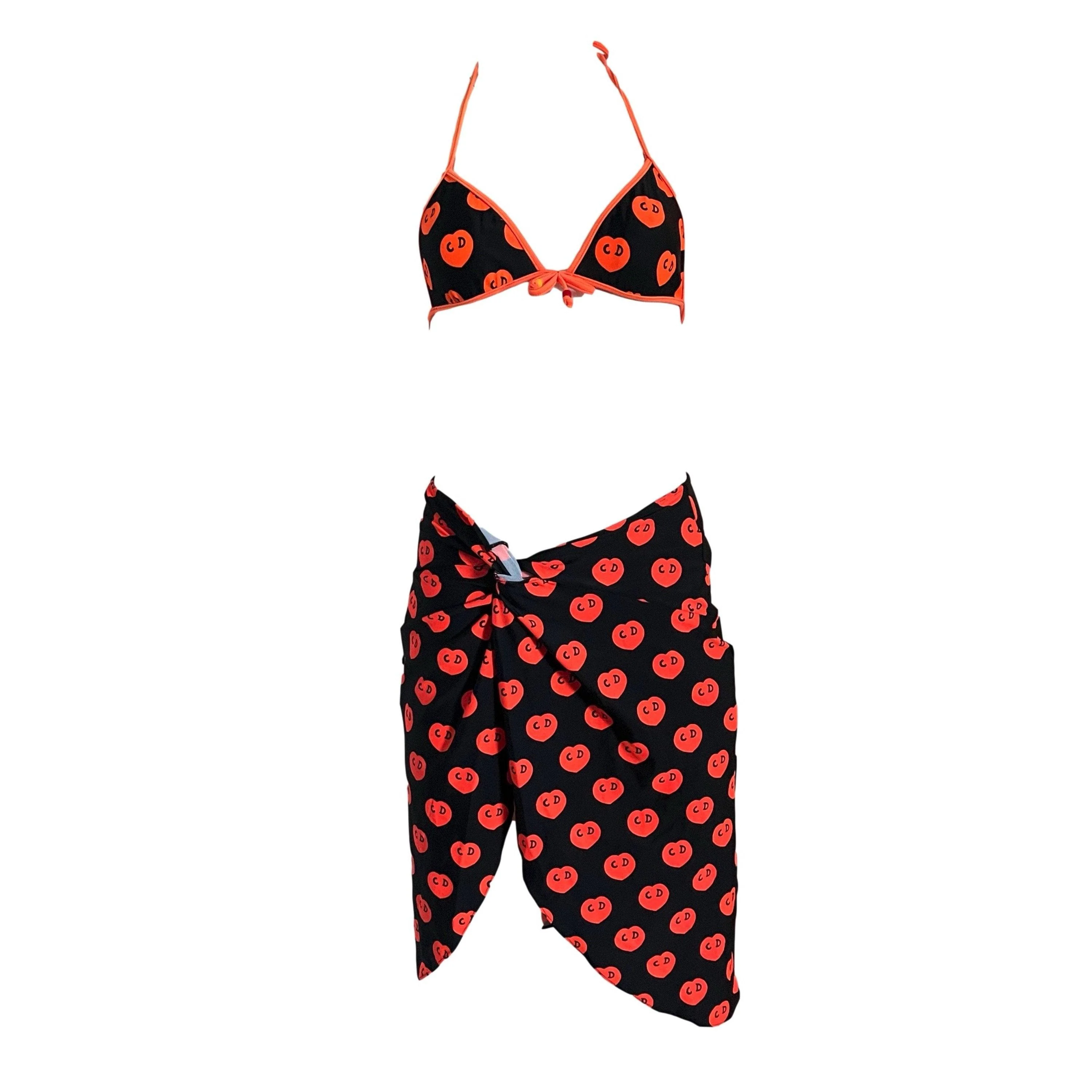 Dior Orange Heart CD Bikini Set