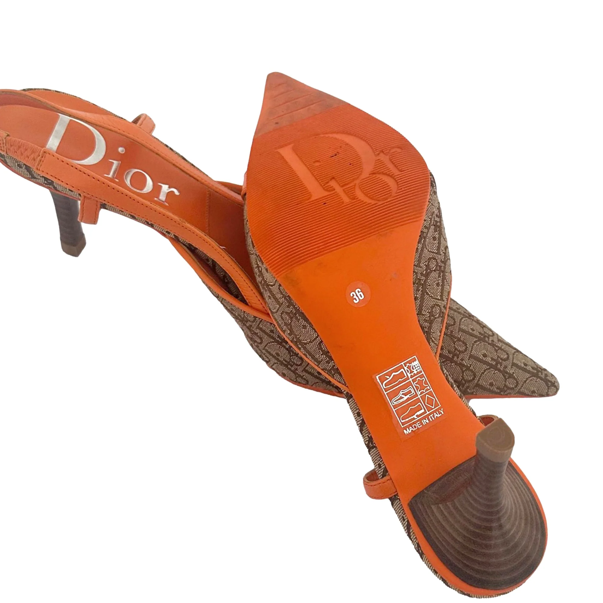 Dior Orange Logo Heels - Image 3