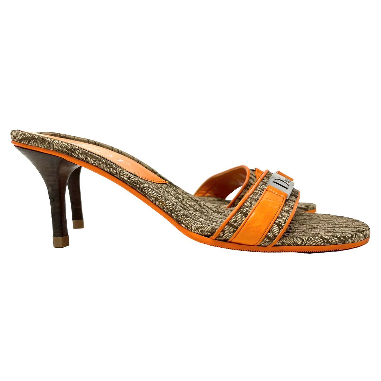 Dior Orange Logo Kitten Heels - Image 3