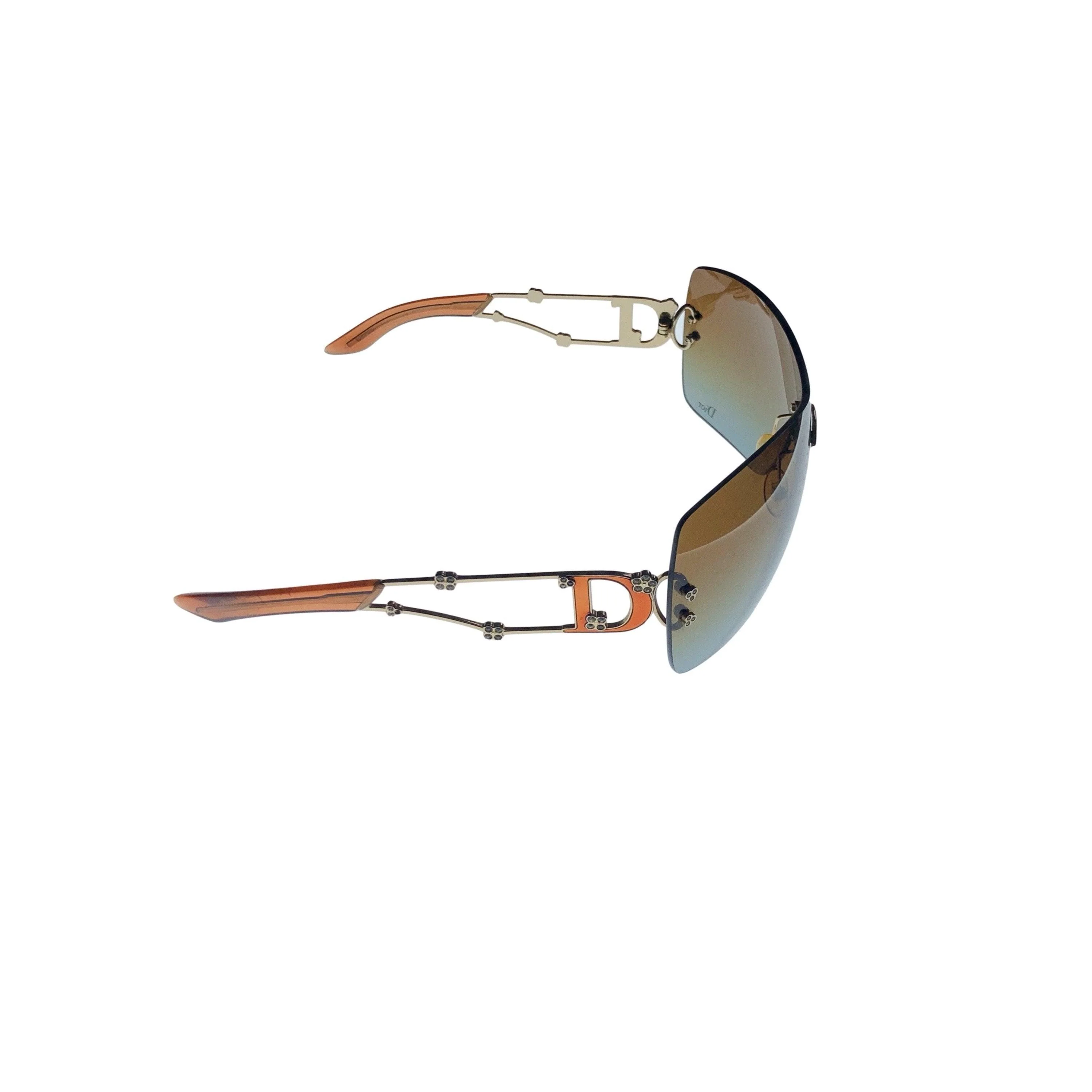 Dior Orange Ombre Rhinestone Sunglasses