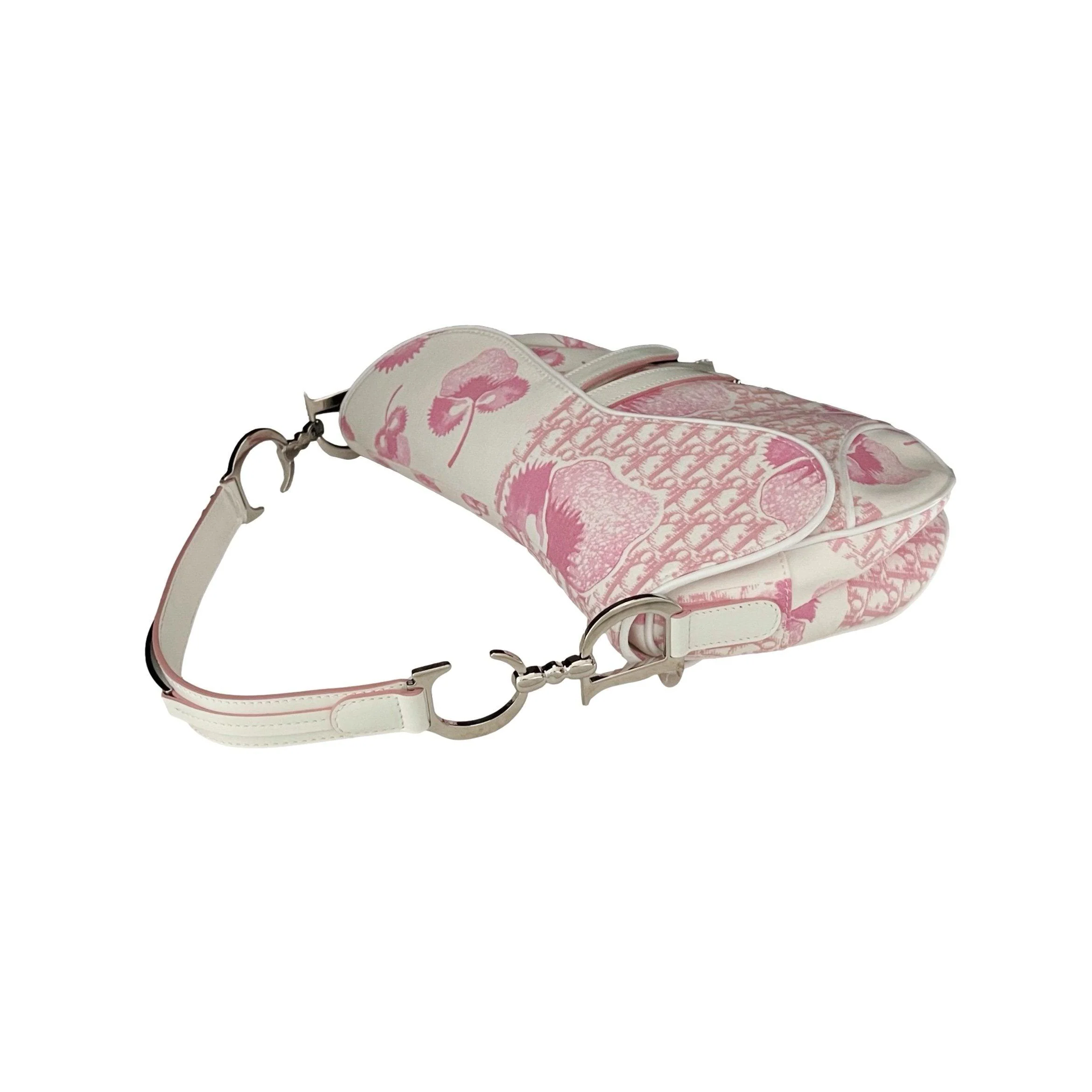 Dior Pink Cherry Blossom Saddle Bag - Image 4
