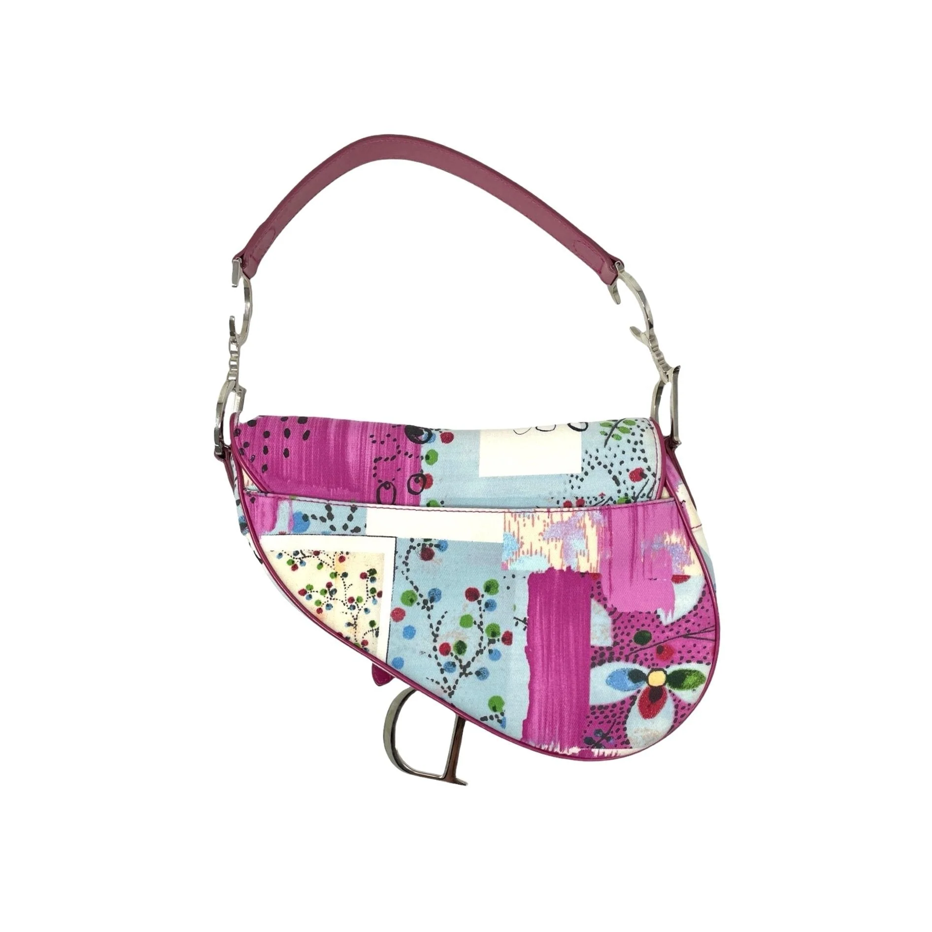 Dior Pink Filth Logo Saddle Bag - Image 2