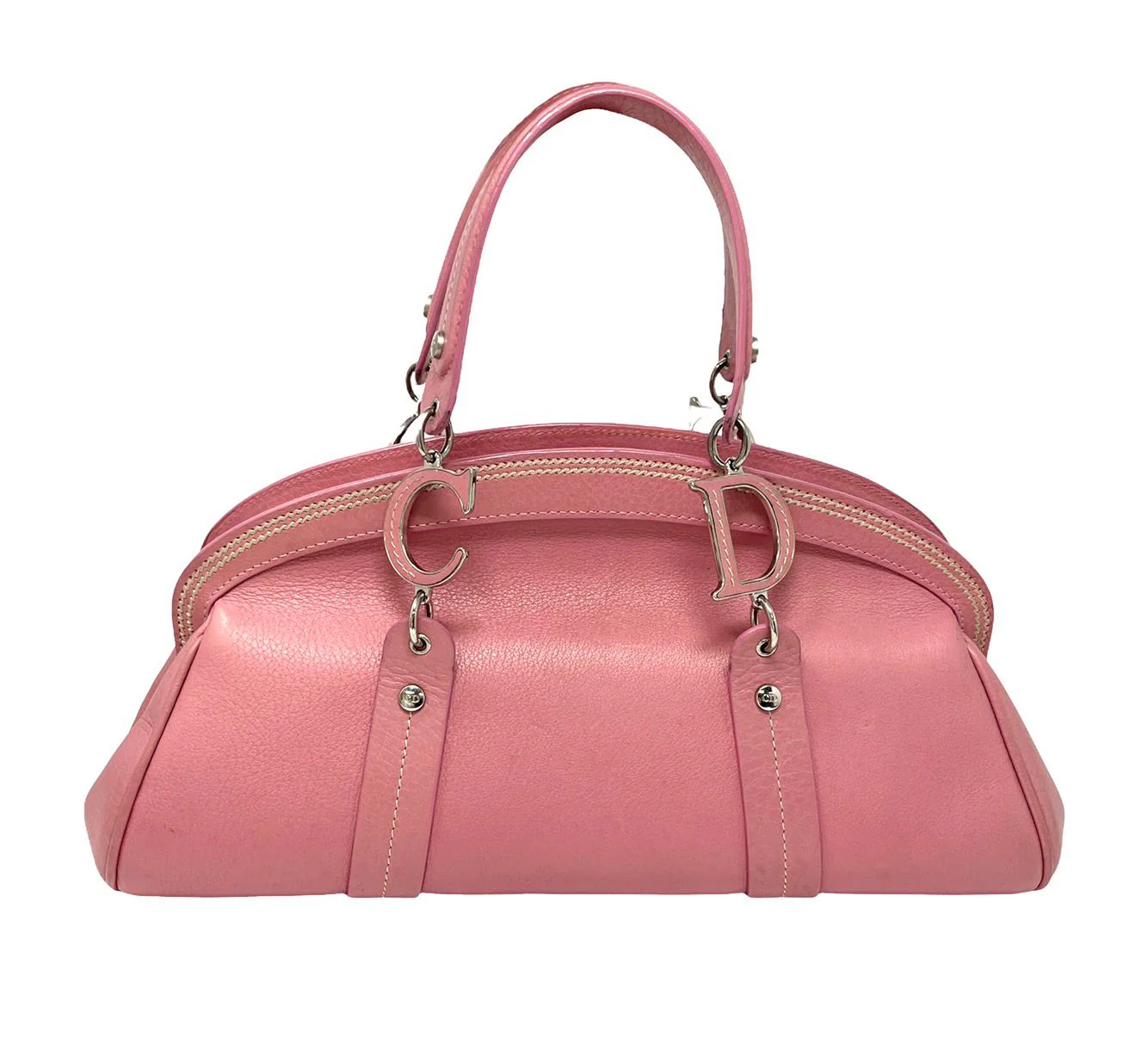 Dior Pink Floral Top Handle Bag - Image 2