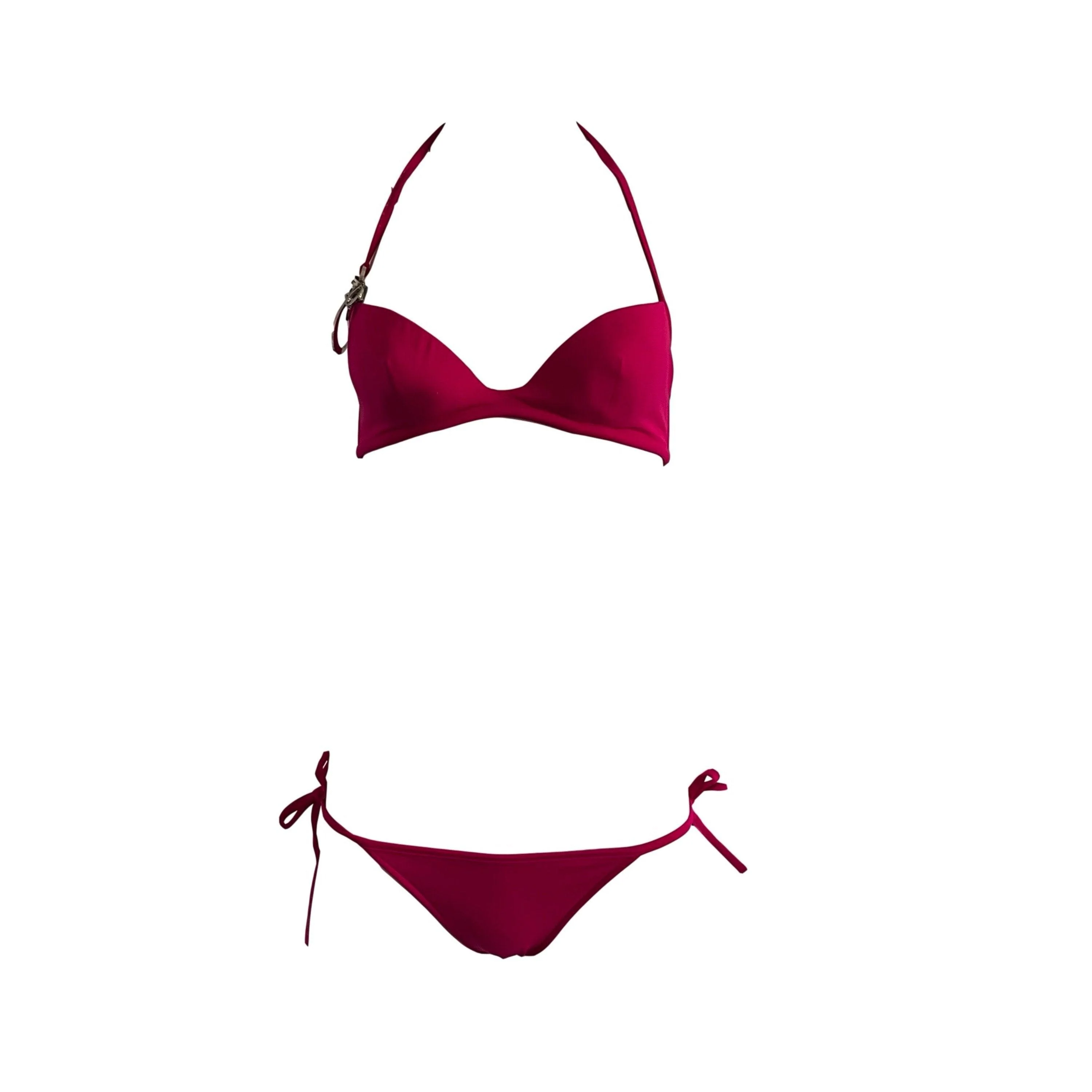 Dior Pink Logo Charm Bikini