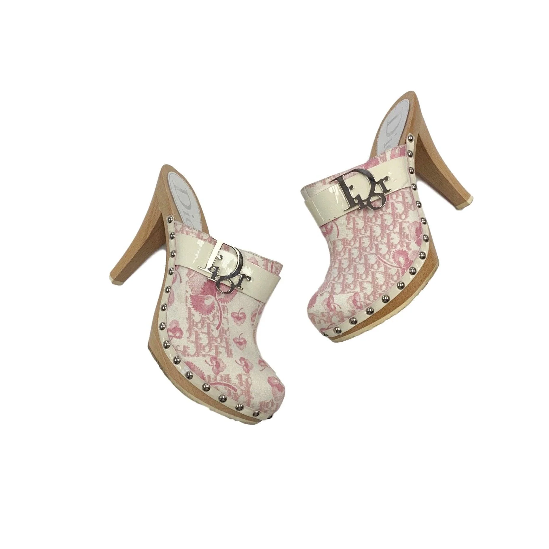 Dior Pink Logo Platform Heels