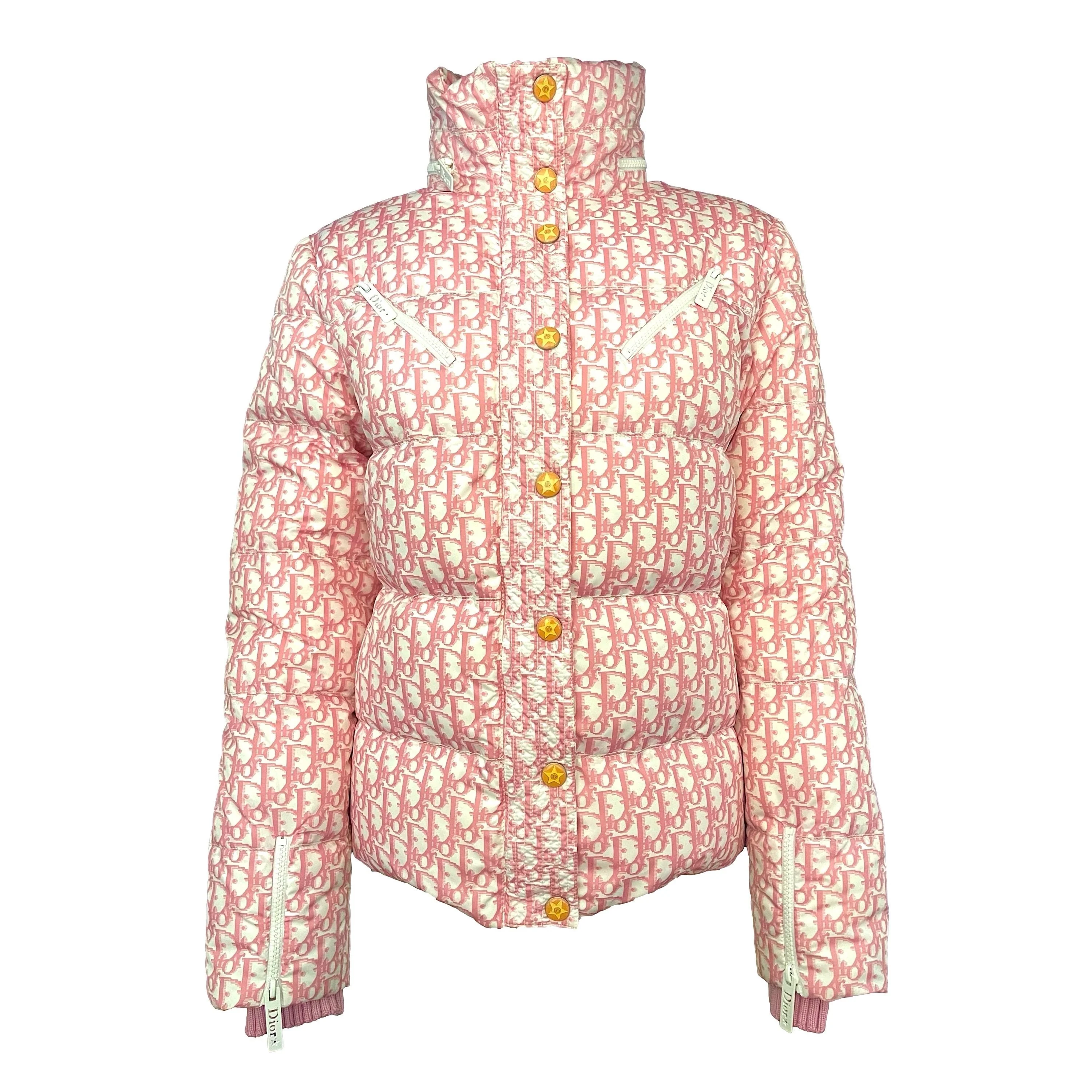 Dior Pink Logo Puffer Jacket - Image 2
