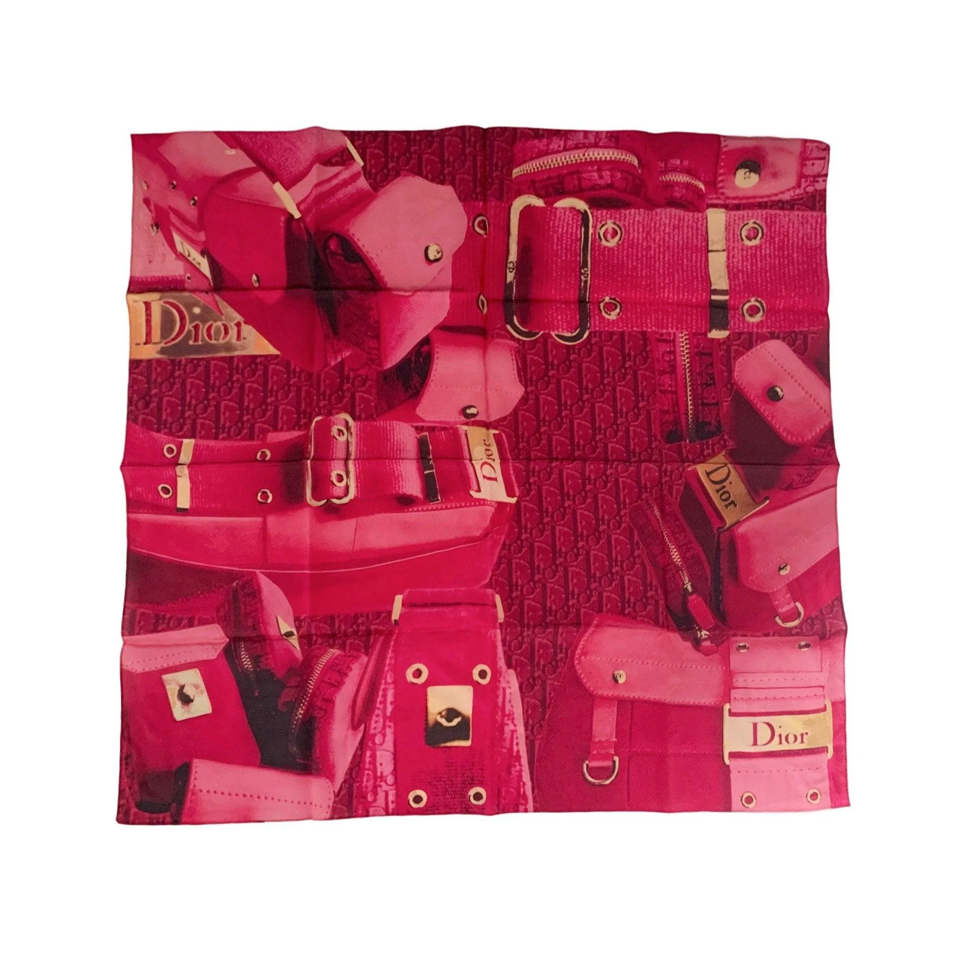 Dior Pink Monogram Bag Print Scarf