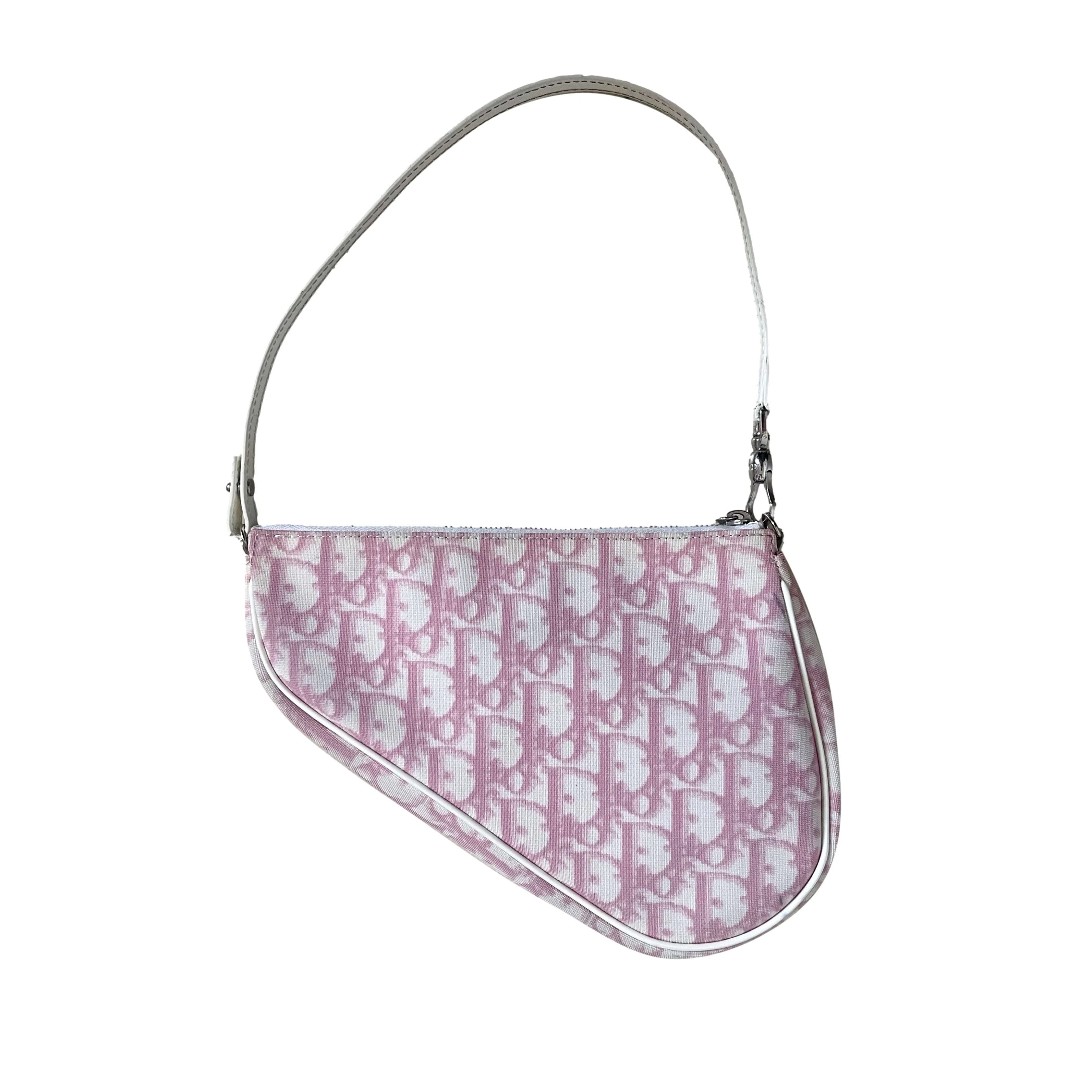 Dior Pink Monogram Mini Saddle Bag - Image 2