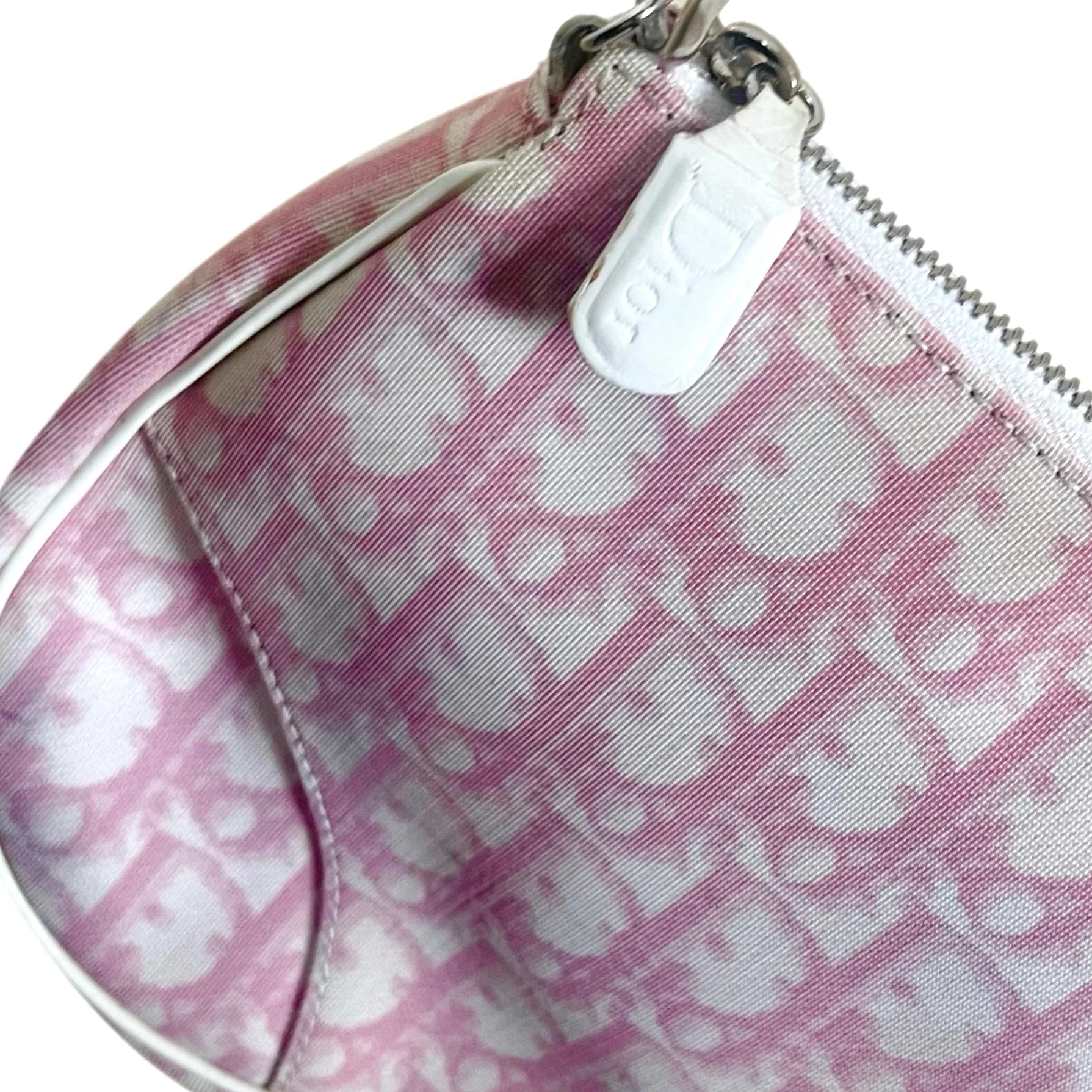 Dior Pink Monogram Mini Saddle Bag - Image 3