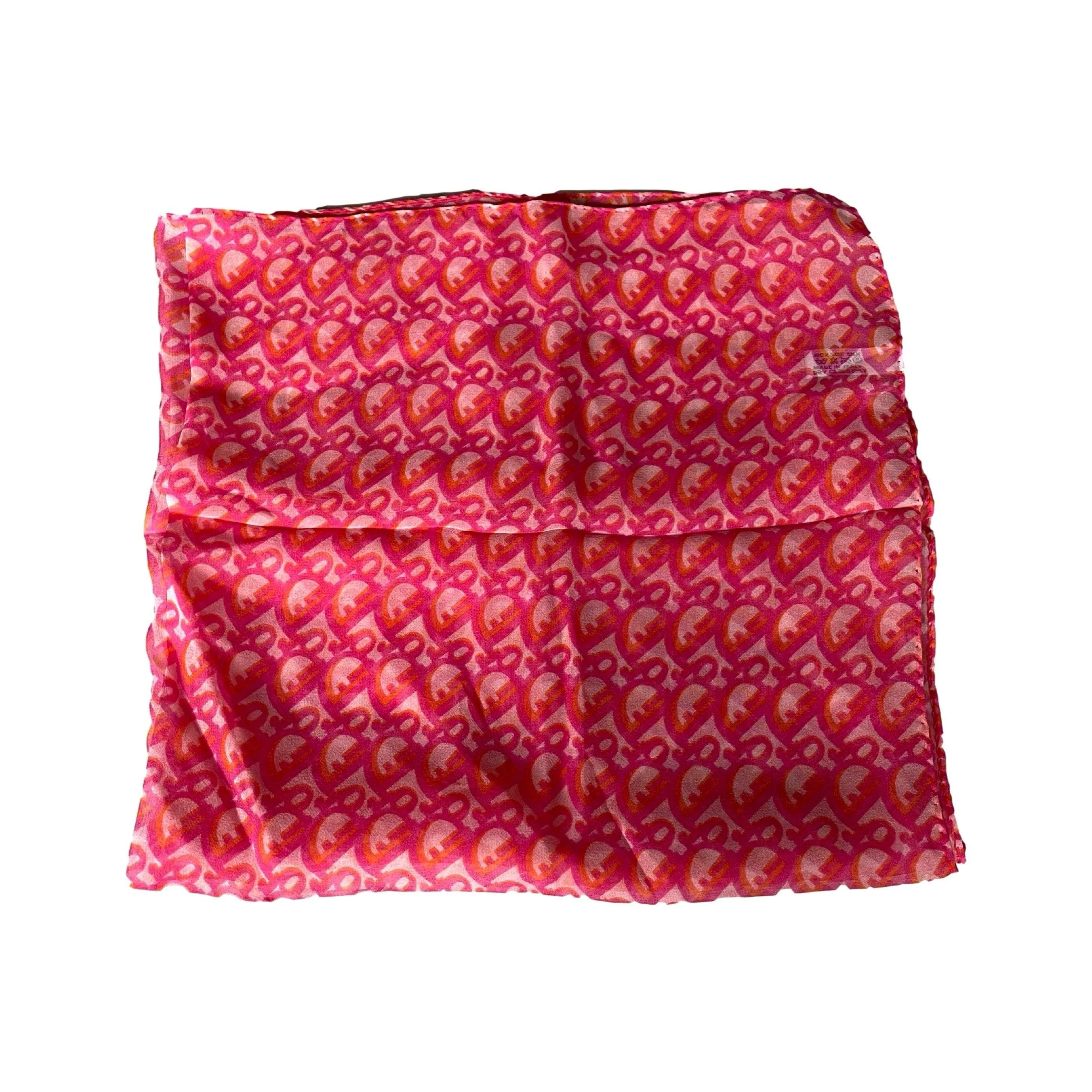 Dior Pink Monogram Silk Scarf