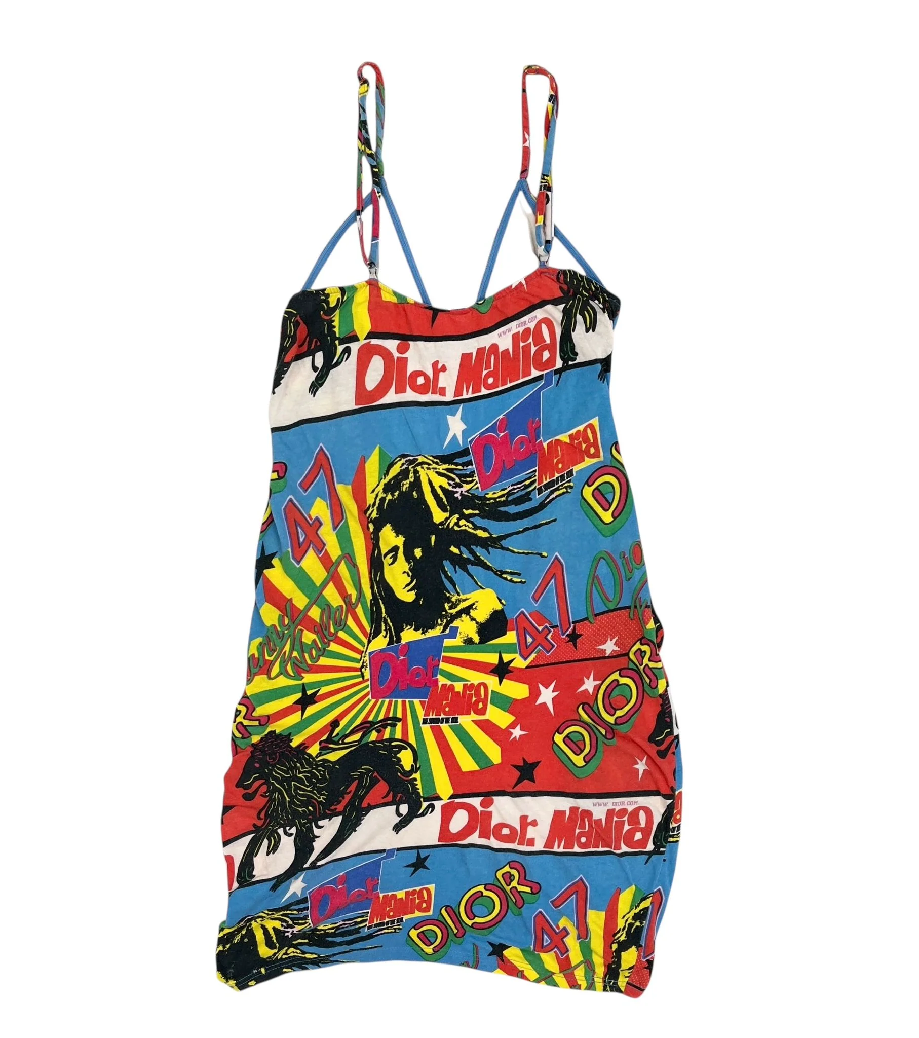 Dior Rasta Graphic Print Ribbon Front Dress - Image 2