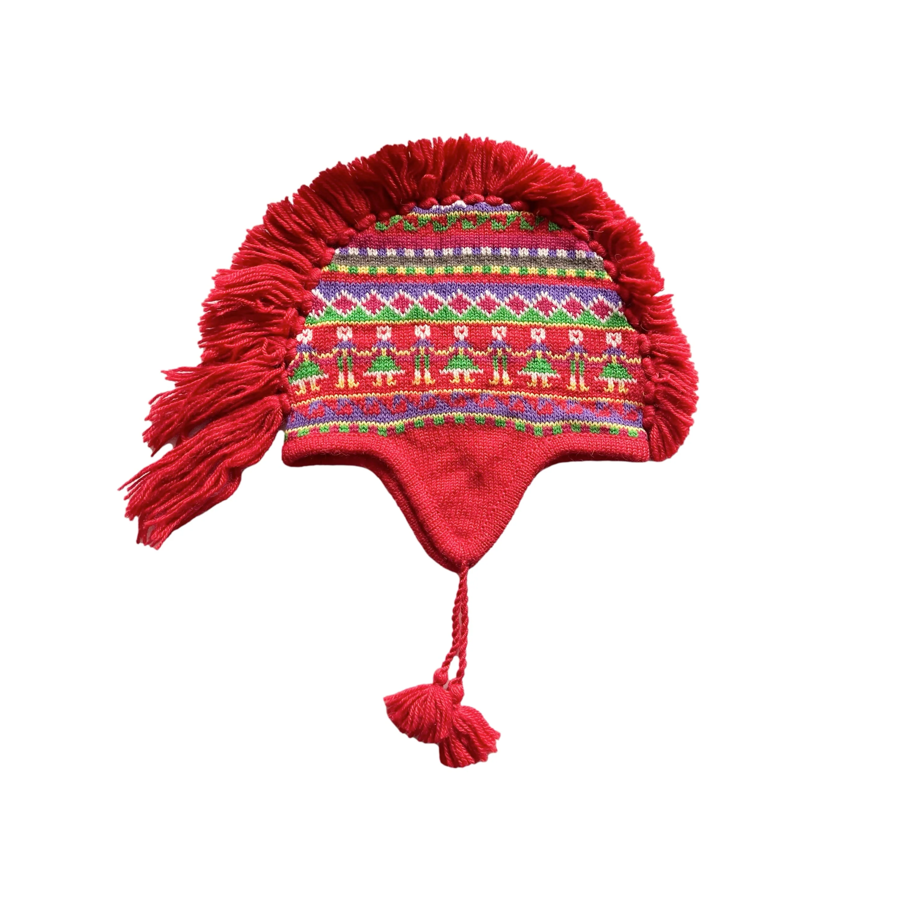 Dior Red Mohawk Logo Winter Hat - Image 2