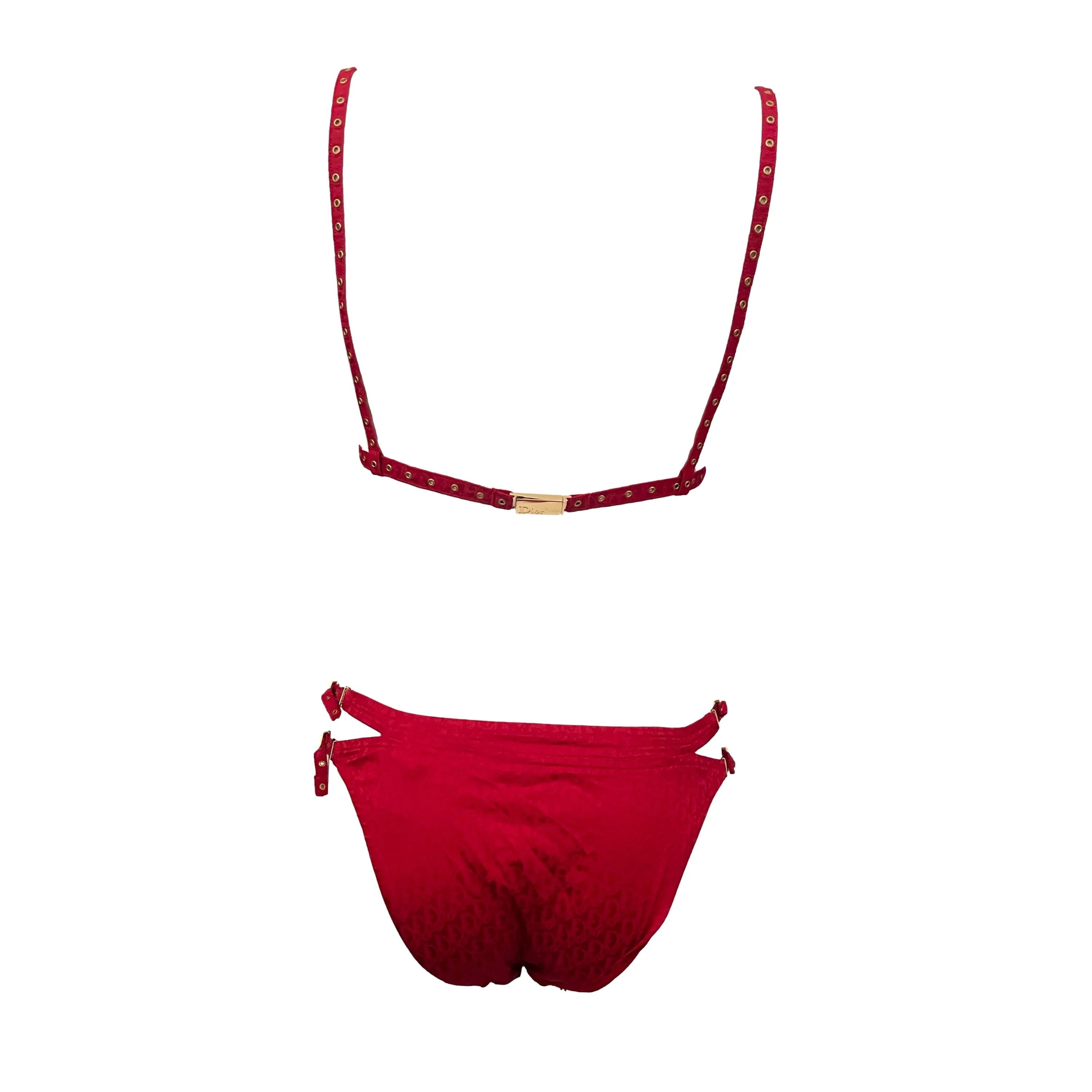 Dior Red Monogram Bikini - Image 2