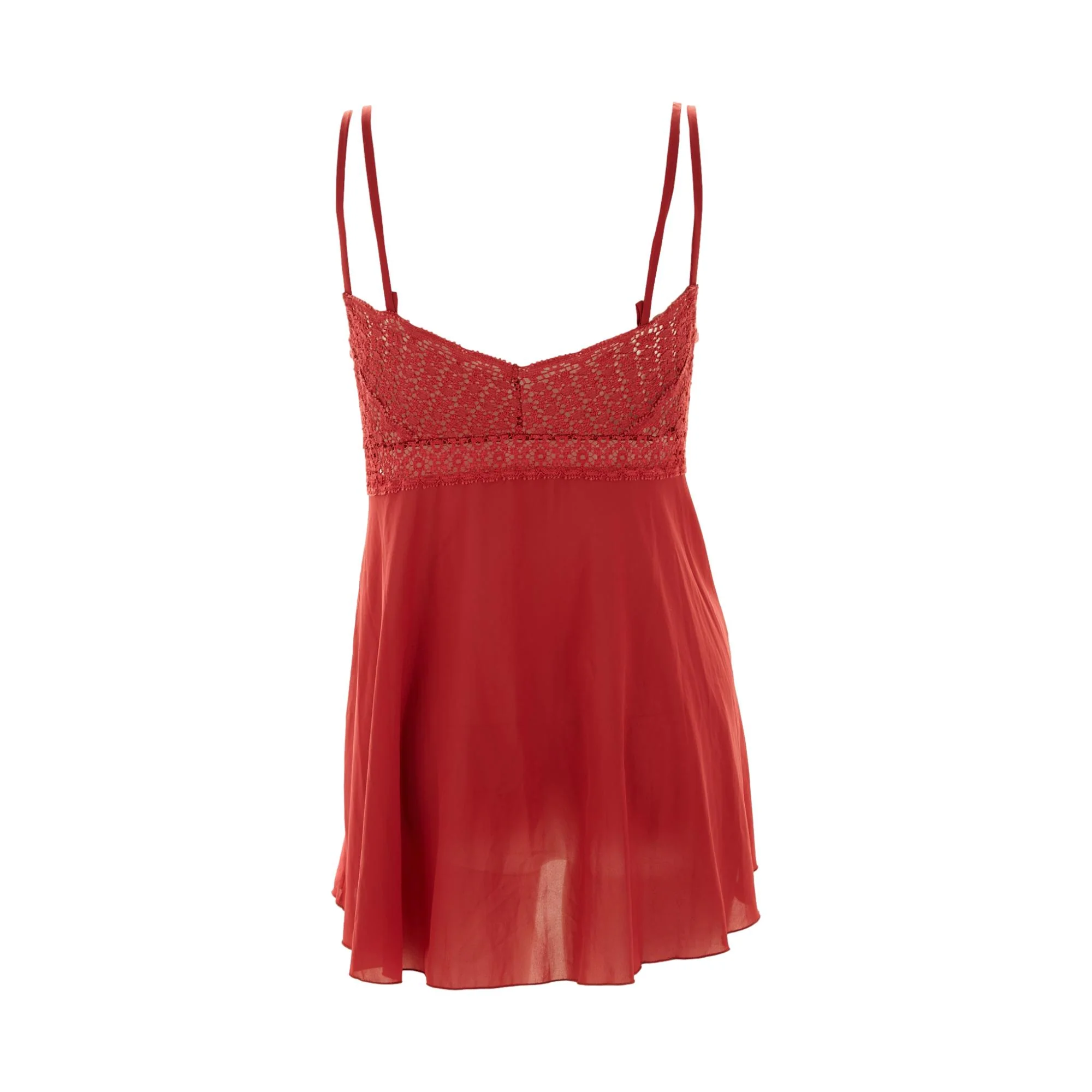 Dior Red Silk Lace Mini Dress - Image 2