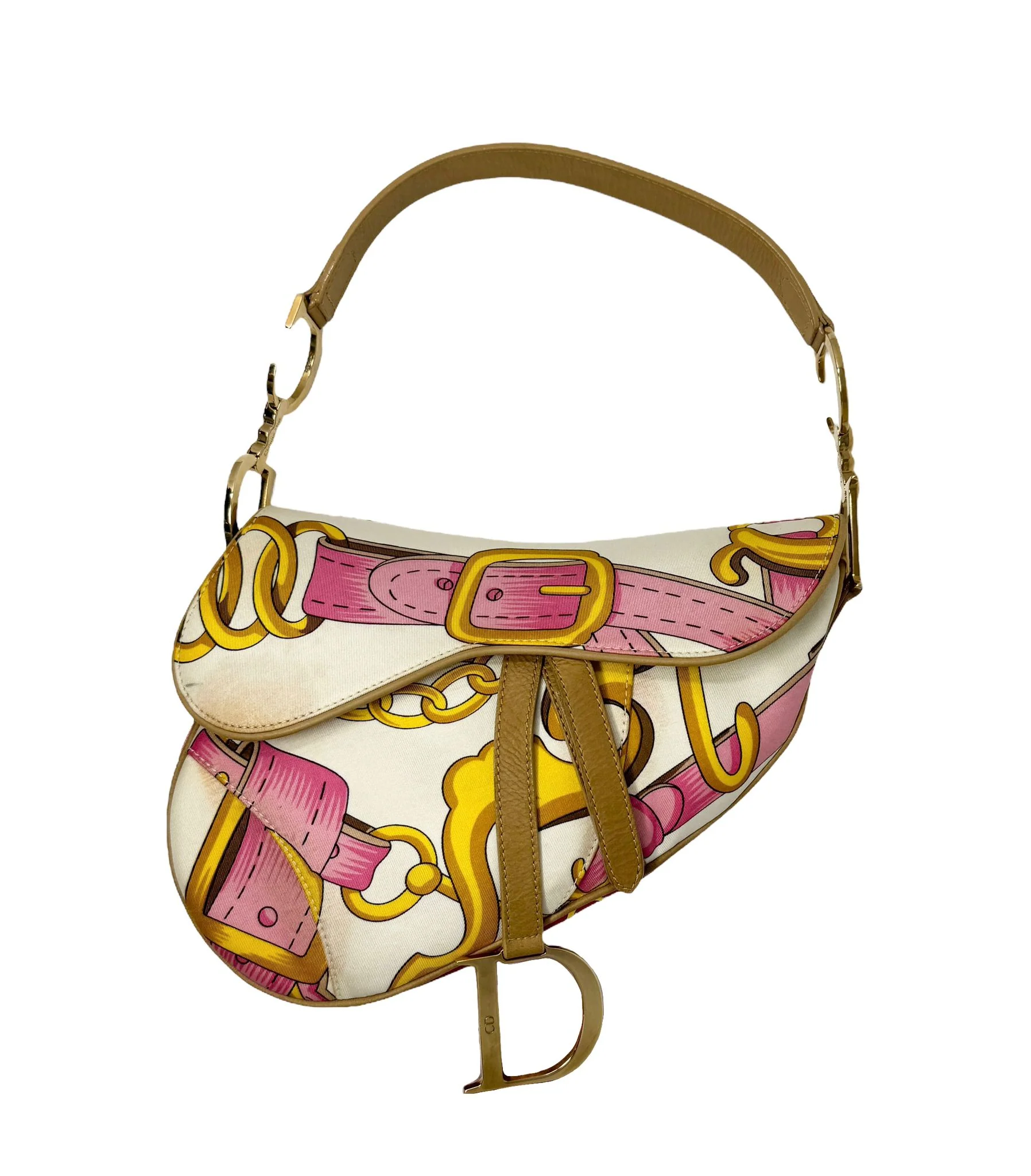 Dior Satin Print Saddle Bag