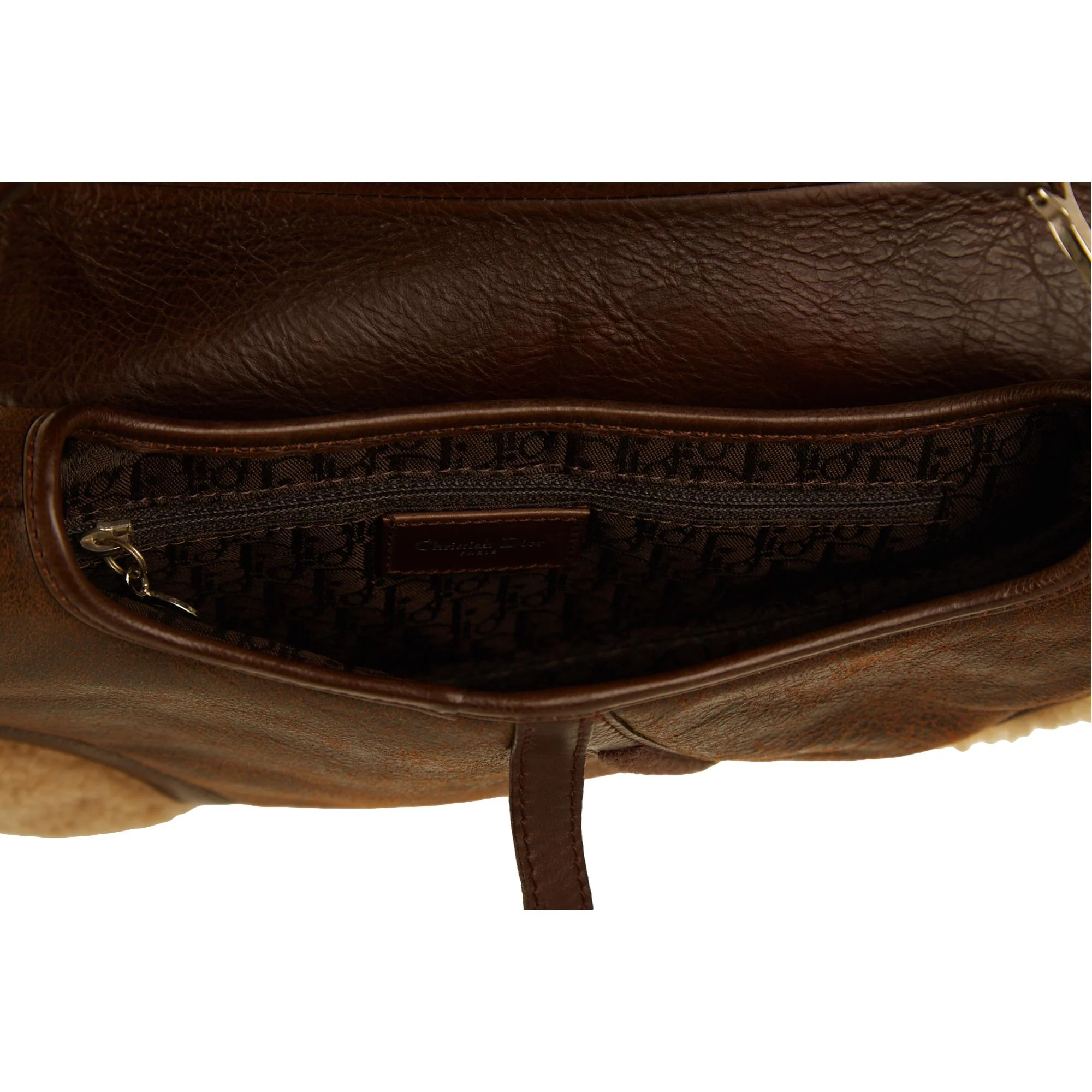 Dior Sherpa Leather Saddle Bag - Image 4