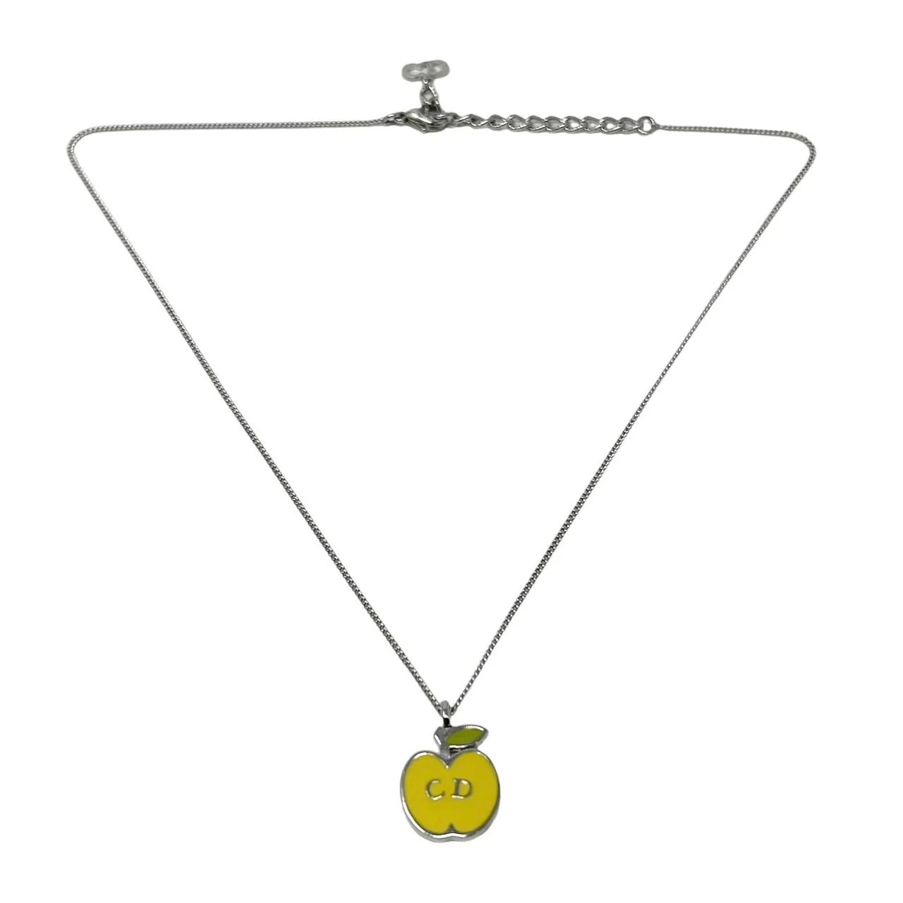 Dior Silver Apple Logo Necklace