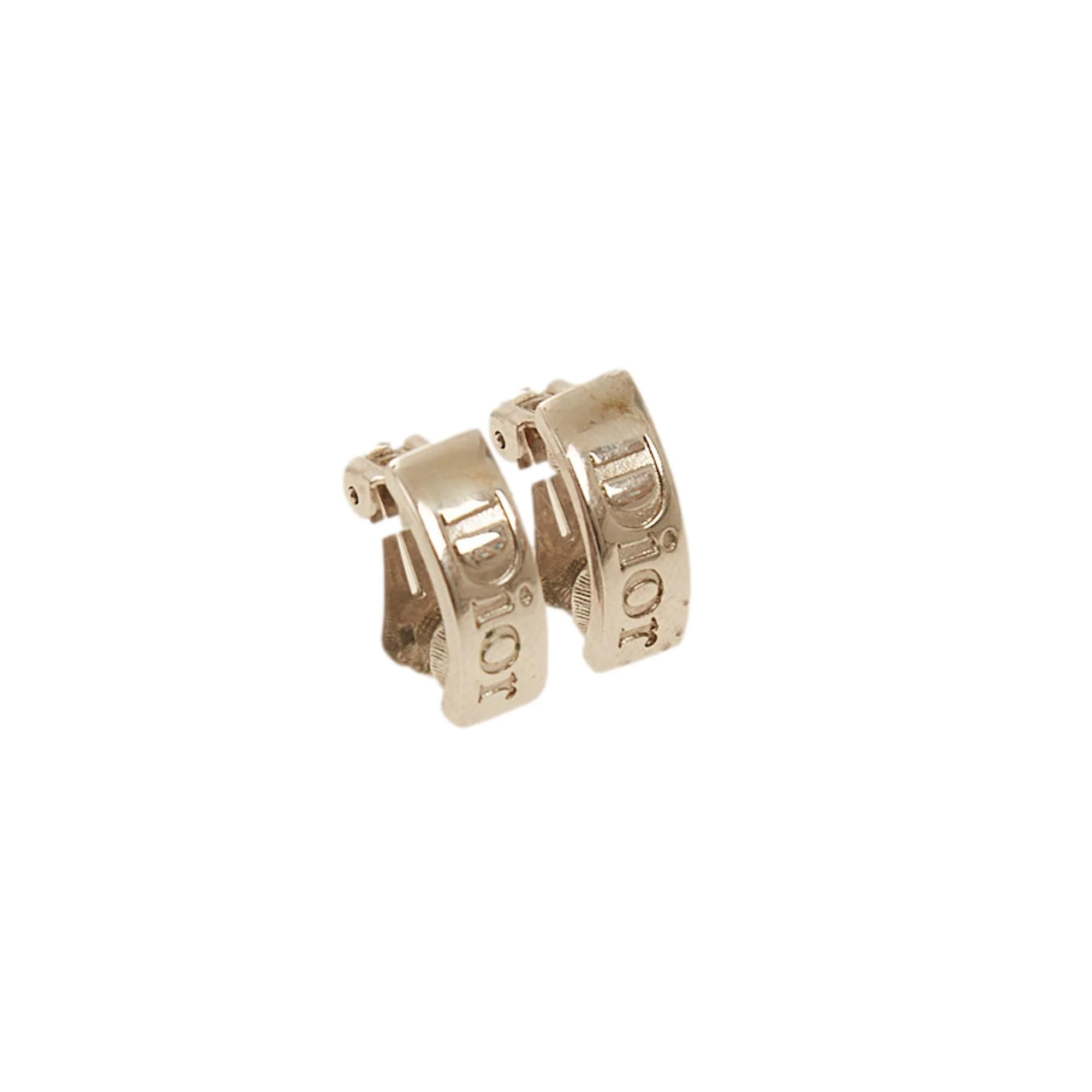 Dior Silver Logo Earrings - Image 2