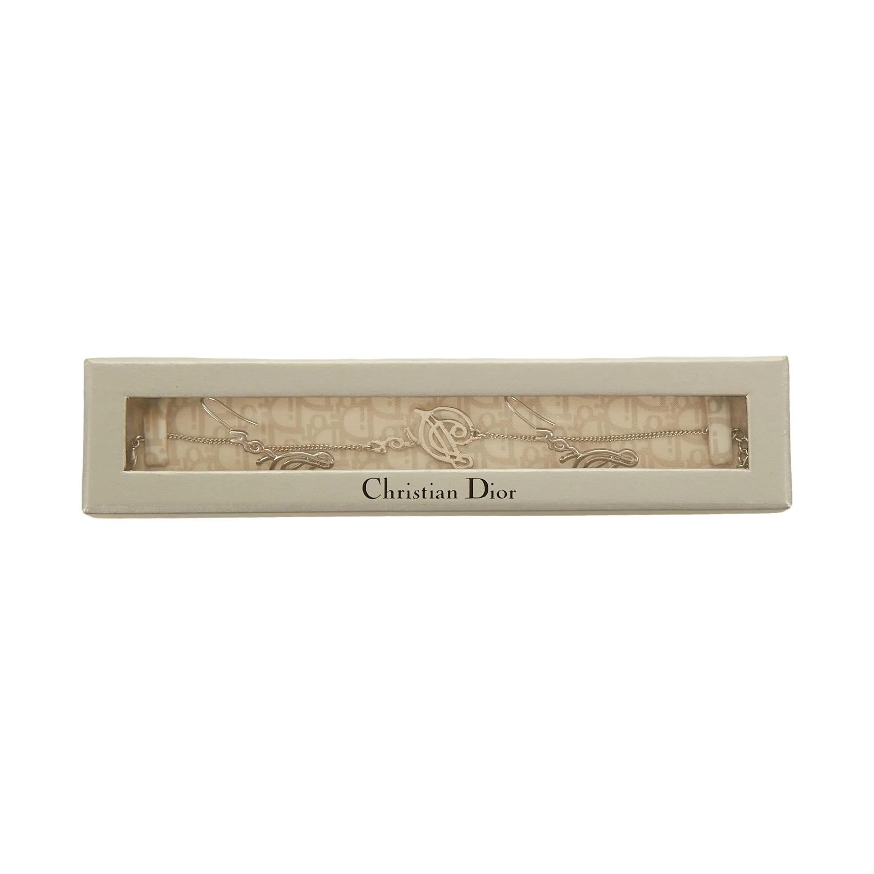Dior Silver Logo Bracelet/Earring Set - Image 4