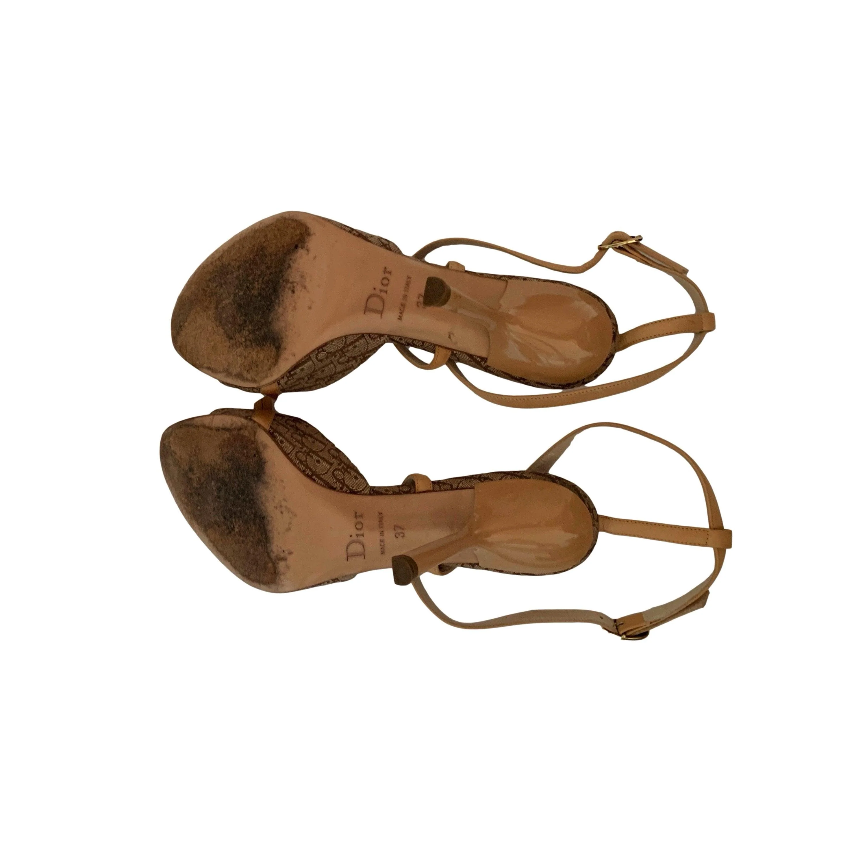 Dior Tan Lock and Key Heels - Image 3