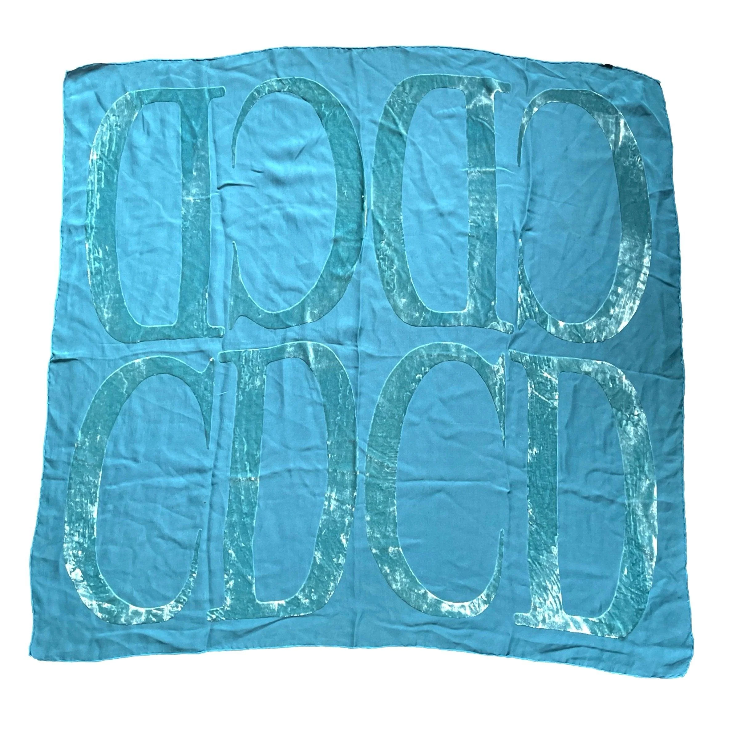 Dior Teal CD Burnout Scarf