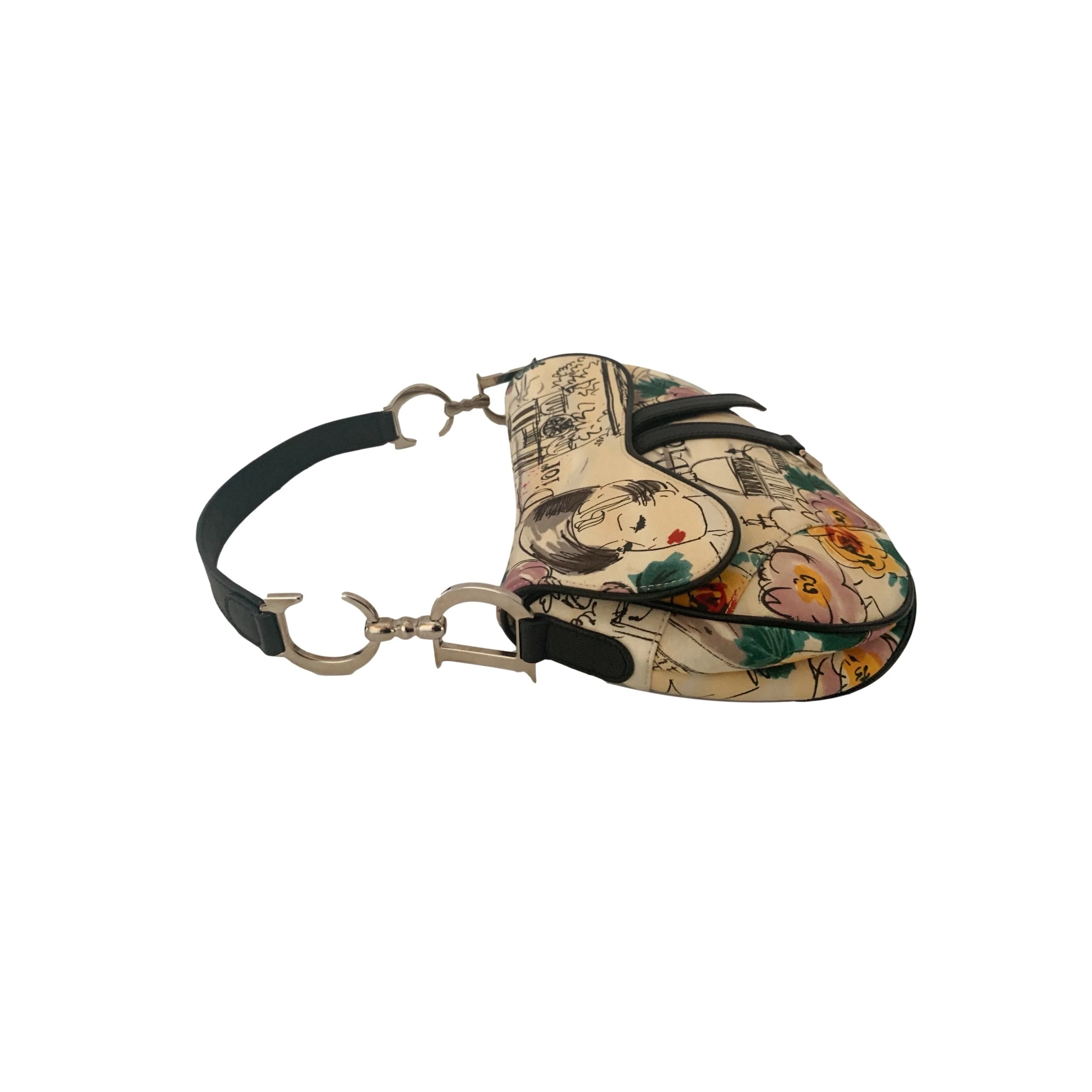 Dior Watercolor Print Saddle Bag - Image 3