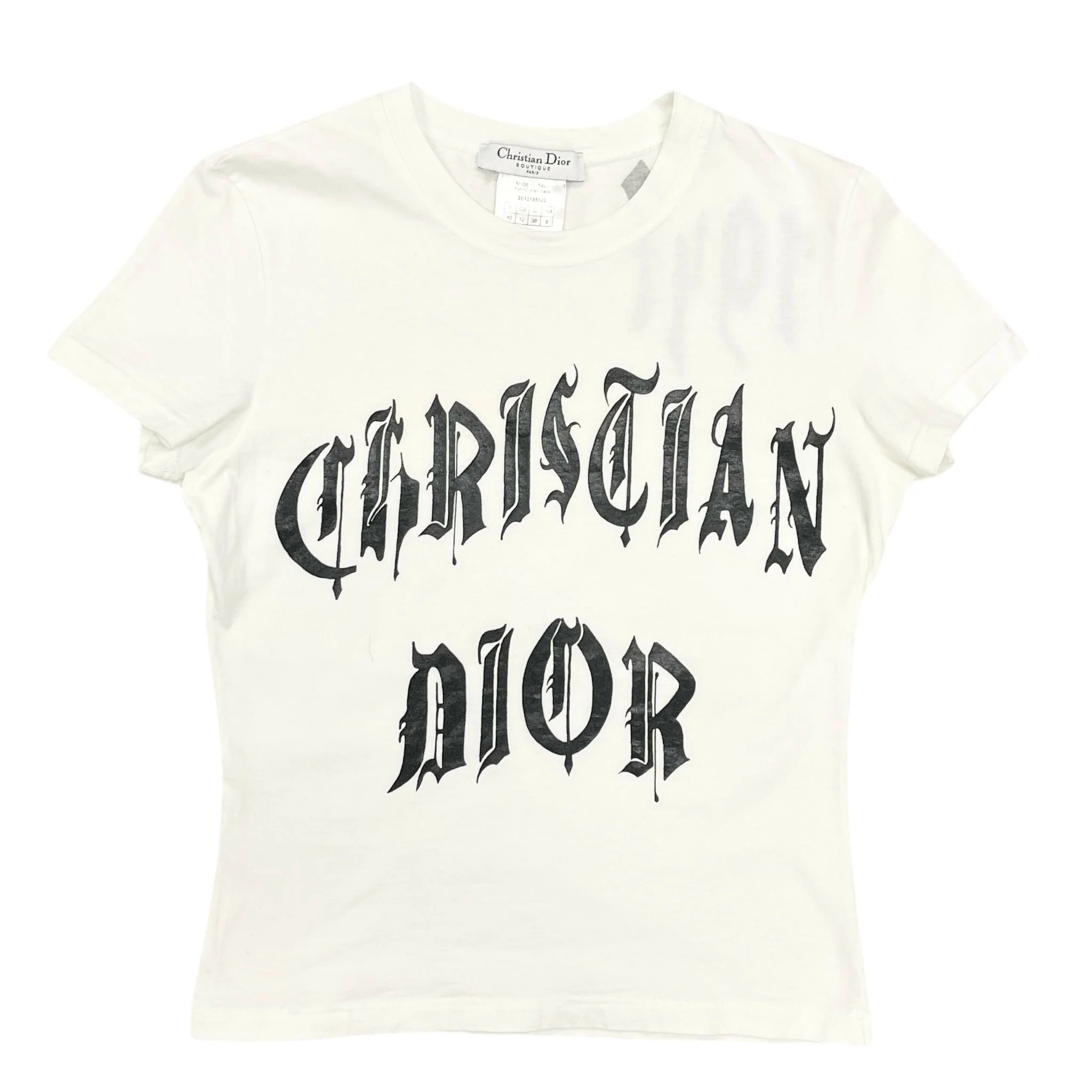 Dior White Gothic Short Sleeve