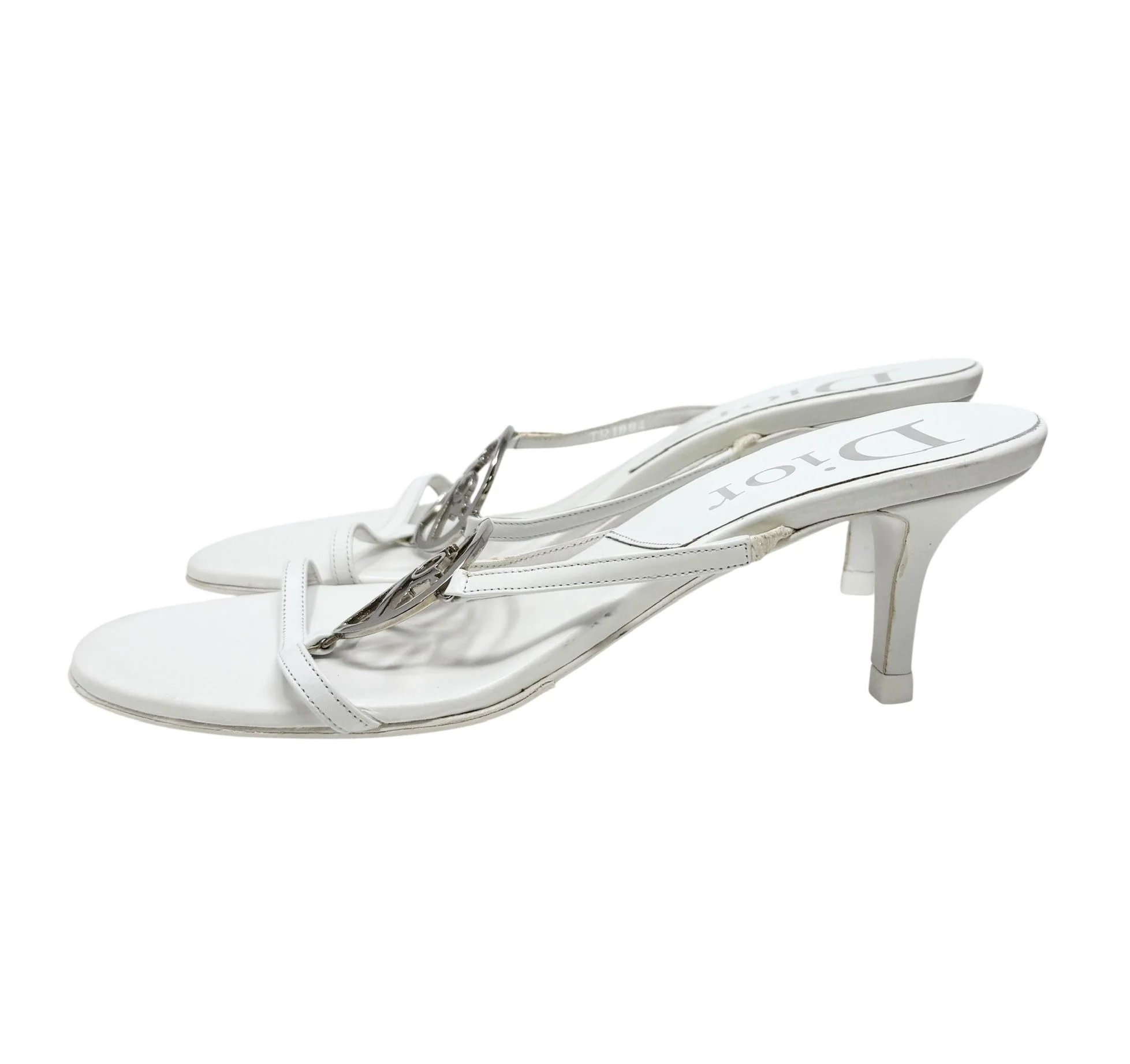 Dior White Logo Peace Heels - Image 3