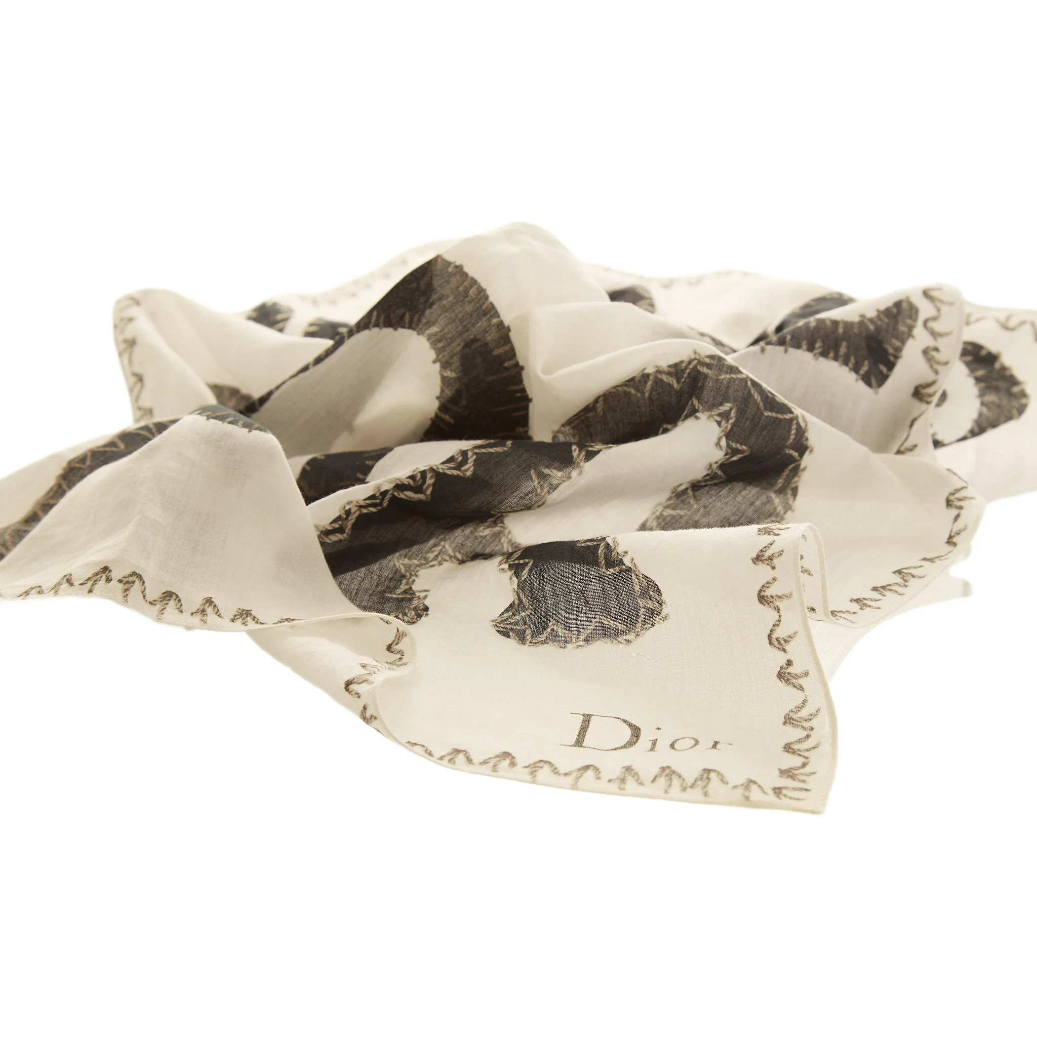 Dior White Logo Scarf - Image 2