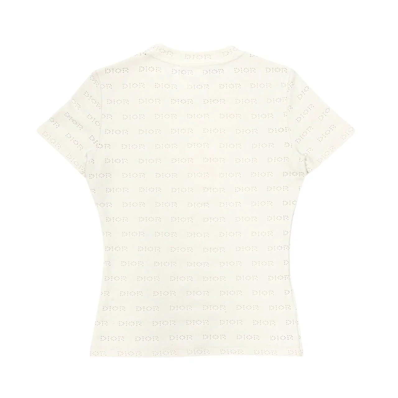 Dior White Perforated Logo Top - Image 2