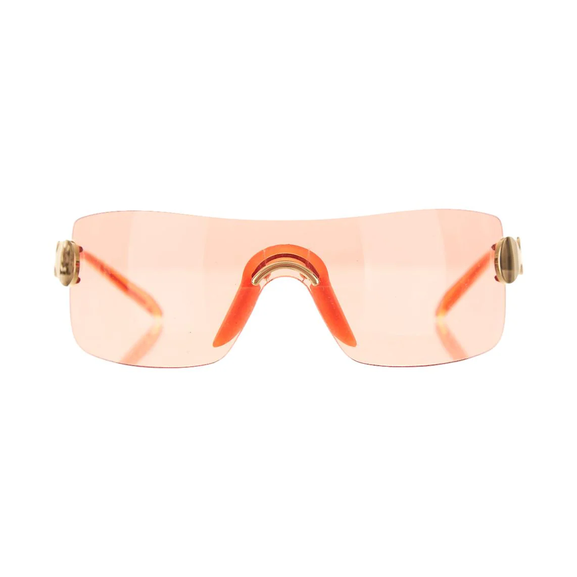 Dior Red Logo Shield Rimless Sunglasses - Image 2