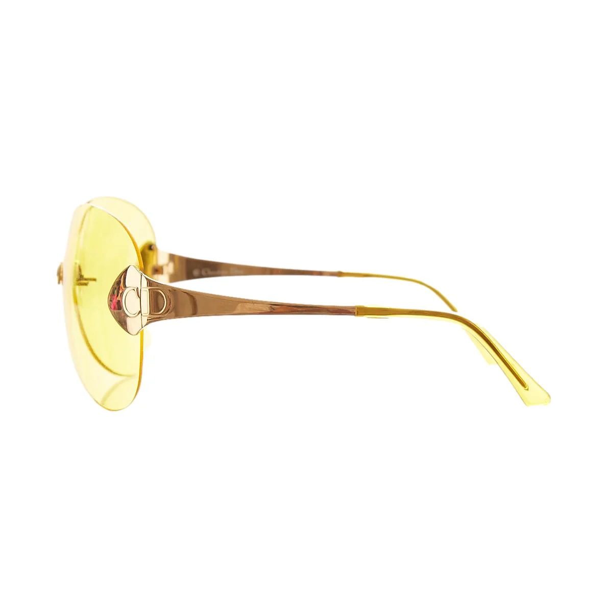 Dior Yellow 'Pilot' Sunglasses - Image 3