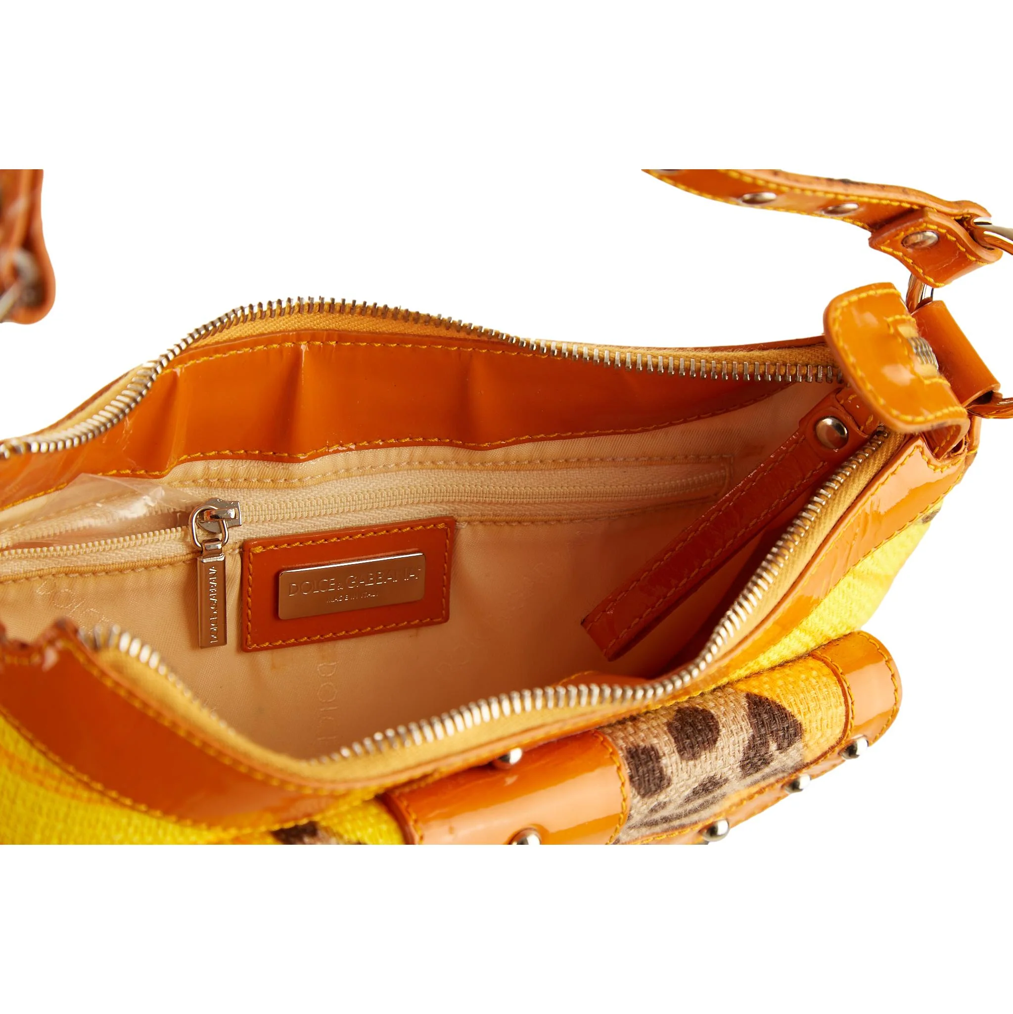 Dolce & Gabbana Orange Cheetah Print Shoulder Bag - Image 4