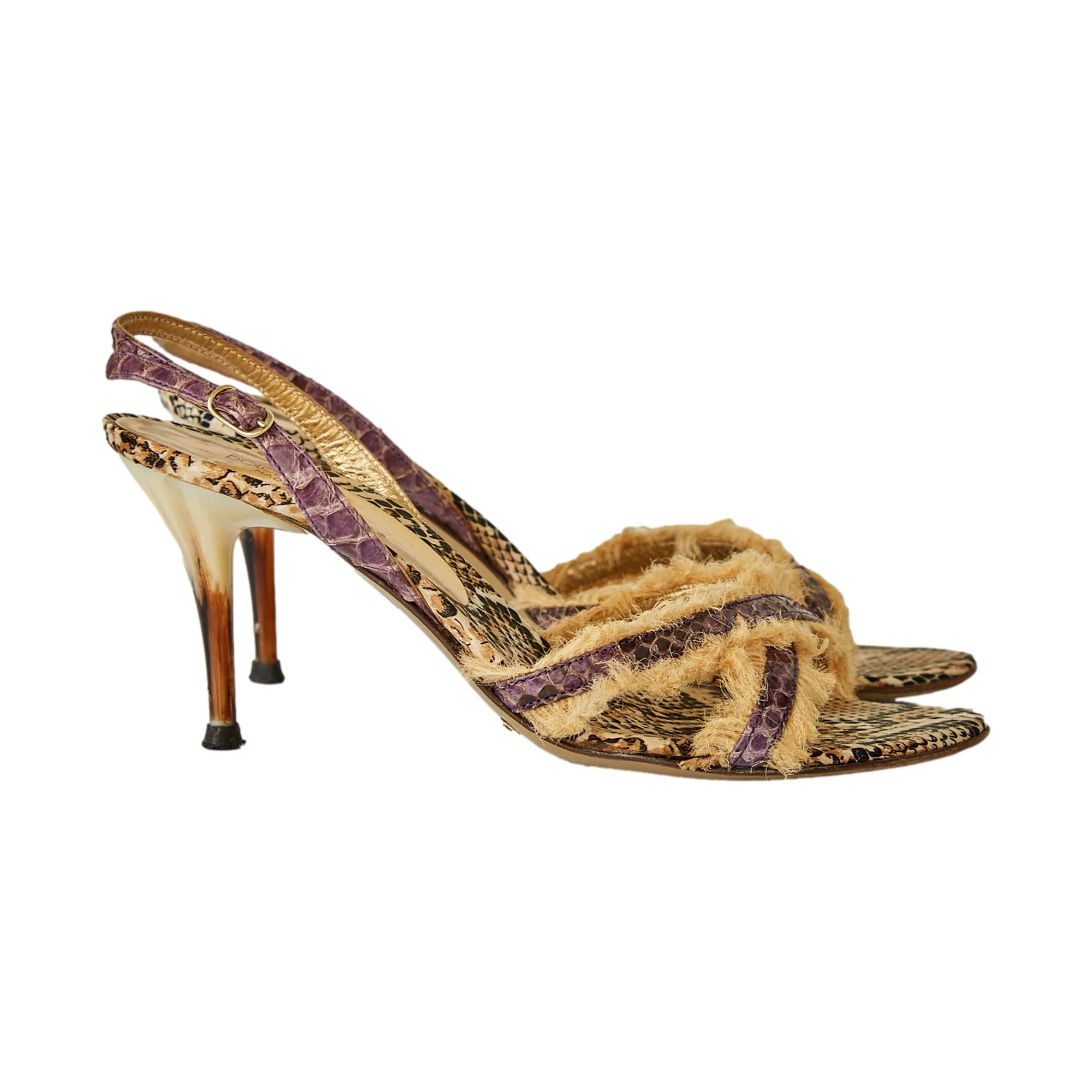Dolce & Gabbana Snakeskin Raffia Heels