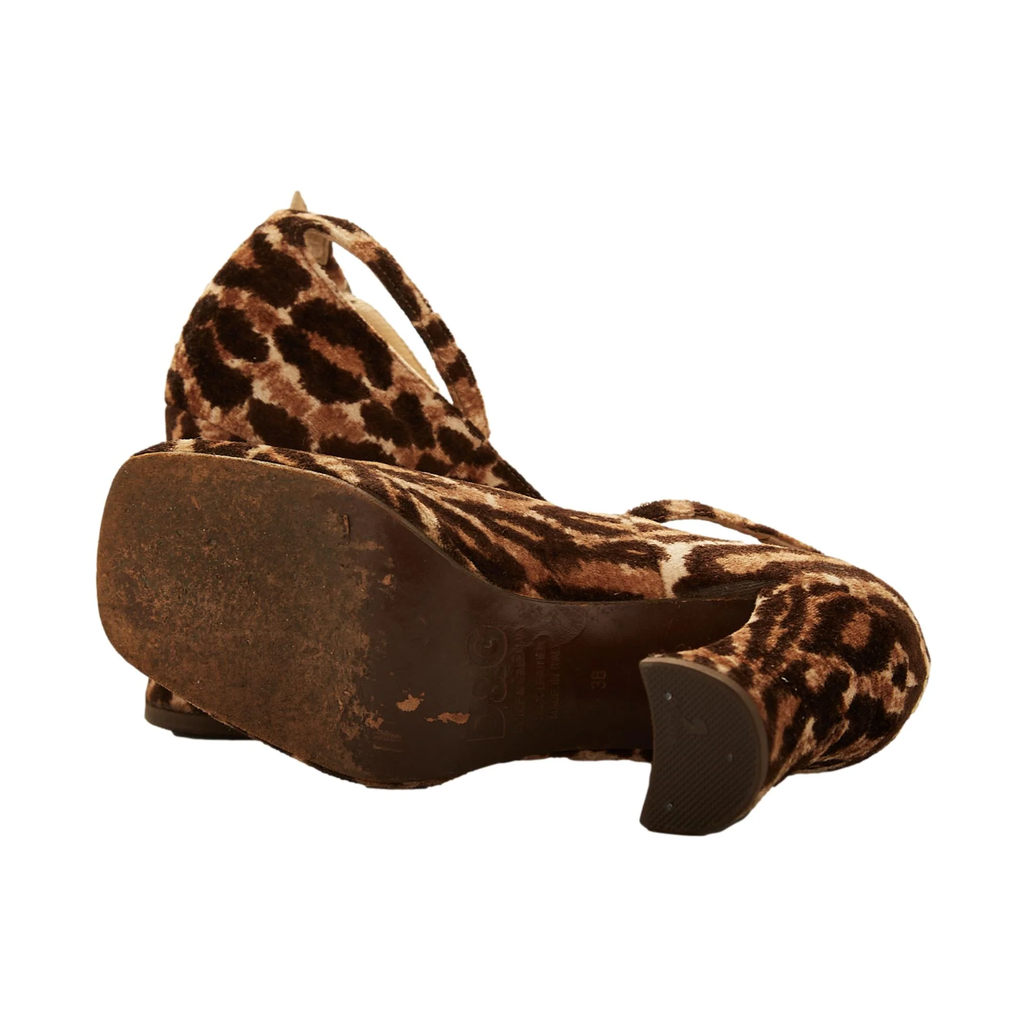 Dolce & Gabbana Velour Cheetah Heels - Image 3