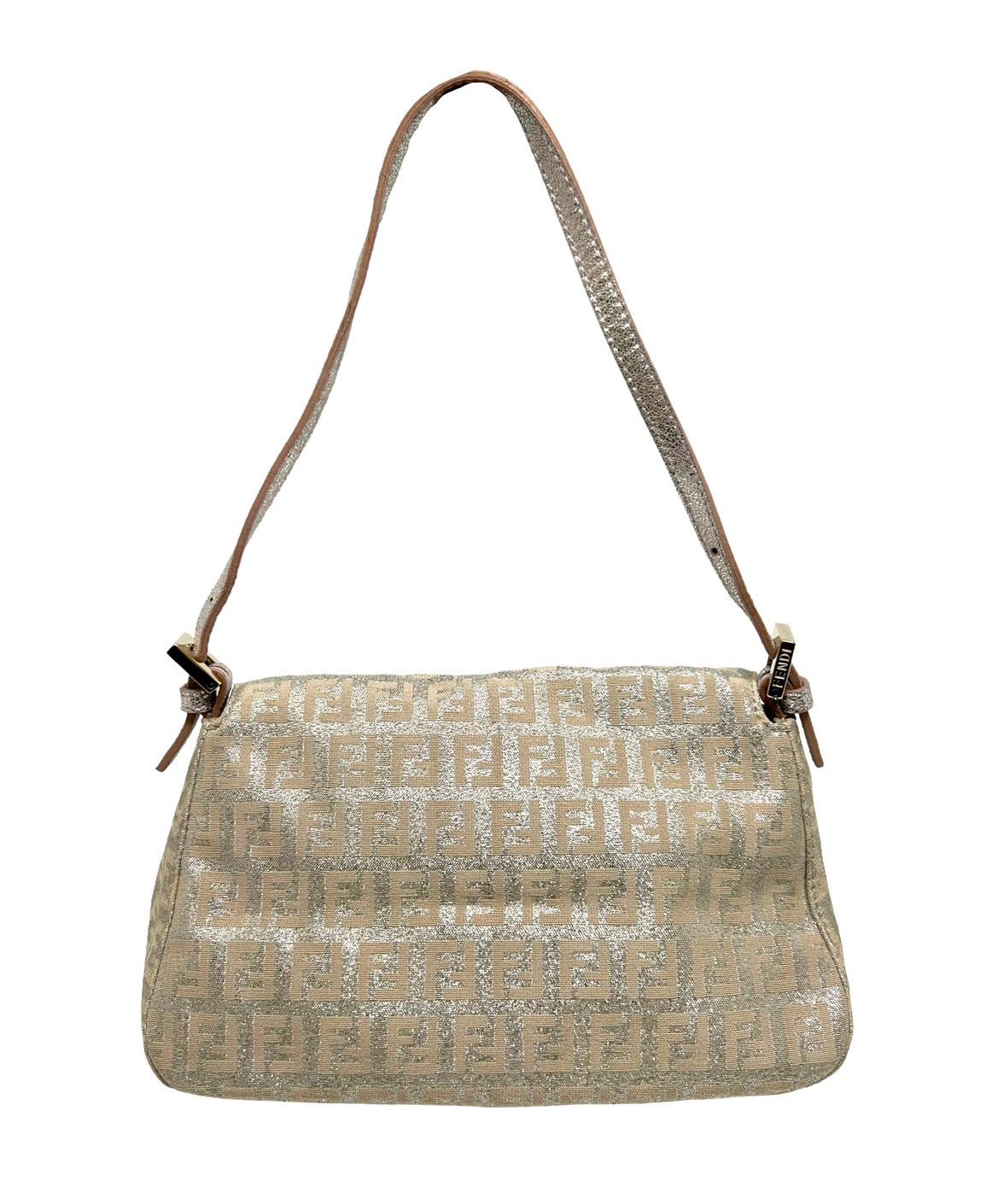 Fendi Beige Shimmer Mini Baguette - Image 2