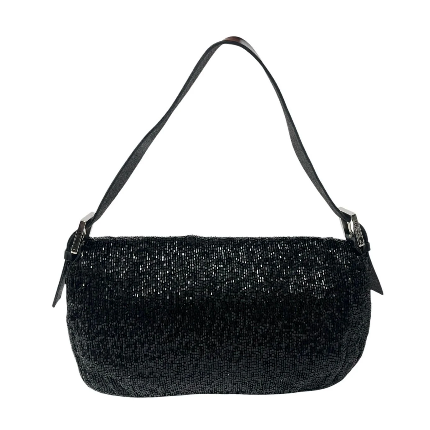 Fendi Black Beaded Baguette Bag - Image 2