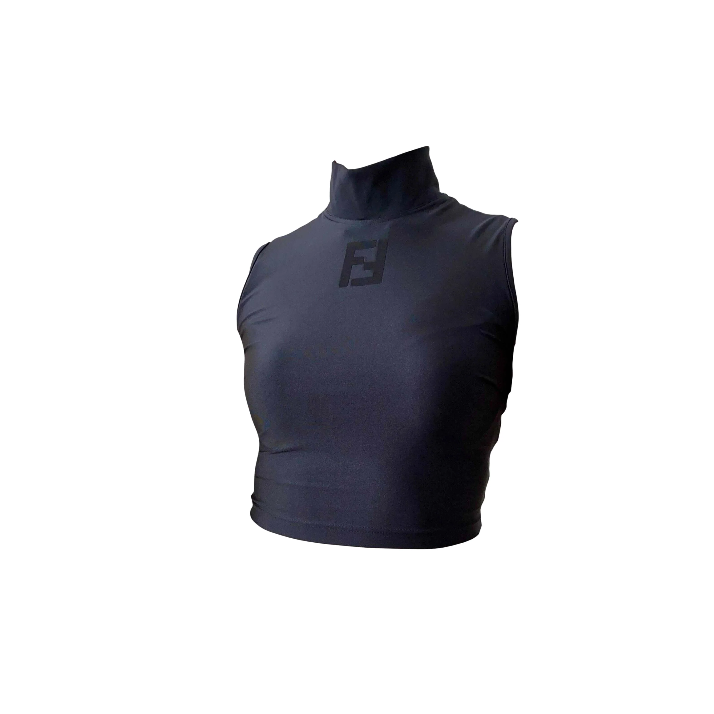 Fendi Black Logo Crop Tank