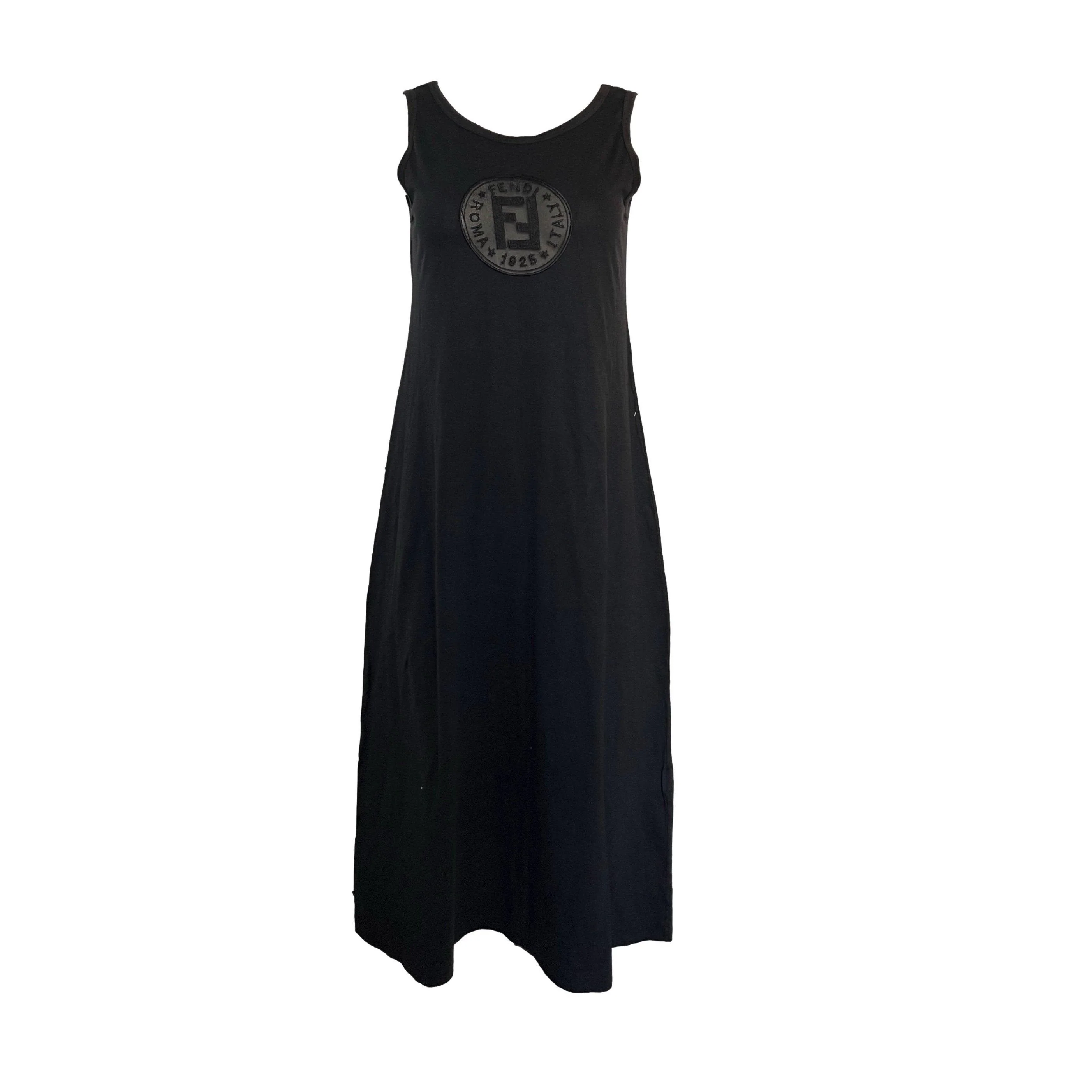 Fendi Black Logo Maxi Dress