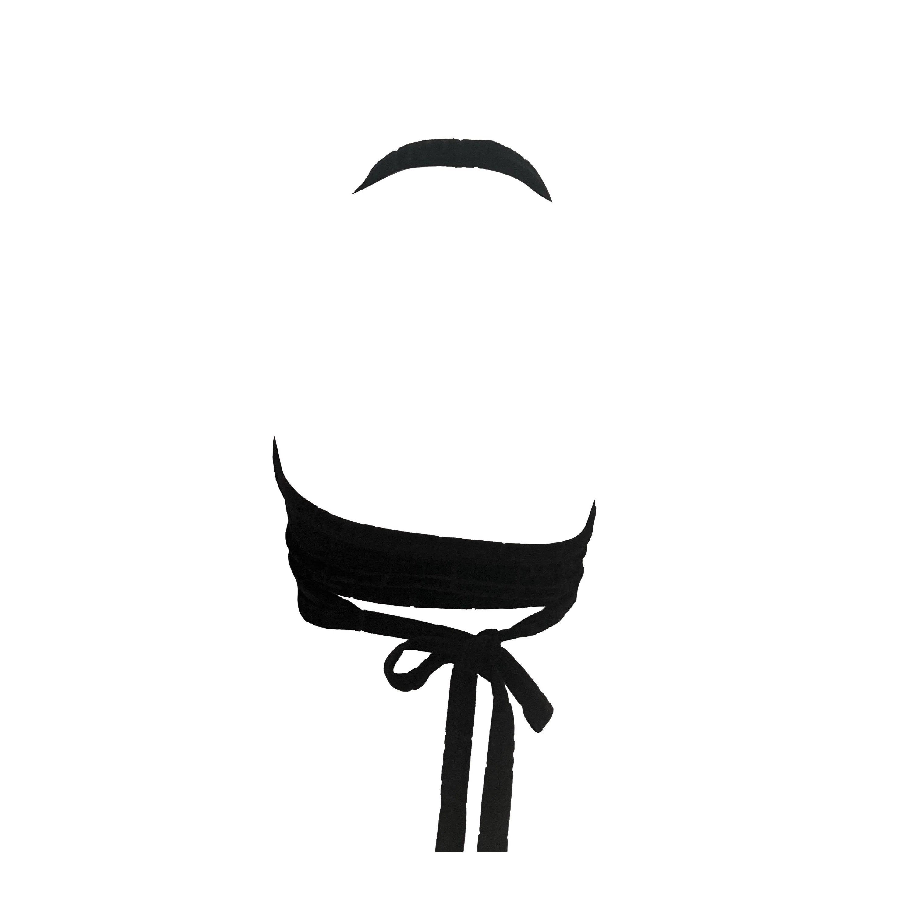 Fendi Black Monogram Terrycloth Cropped Halter - Image 2