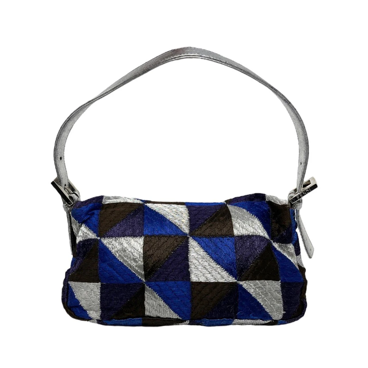 Fendi Blue Patchwork Baguette - Image 2