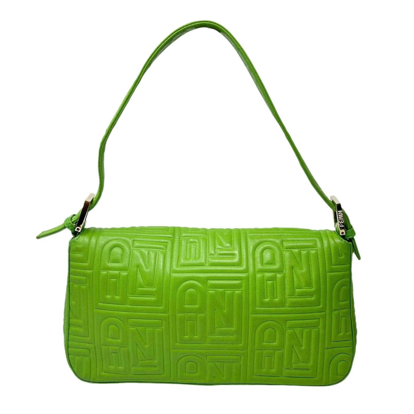 Fendi Bright Green Logo Baguette - Image 2
