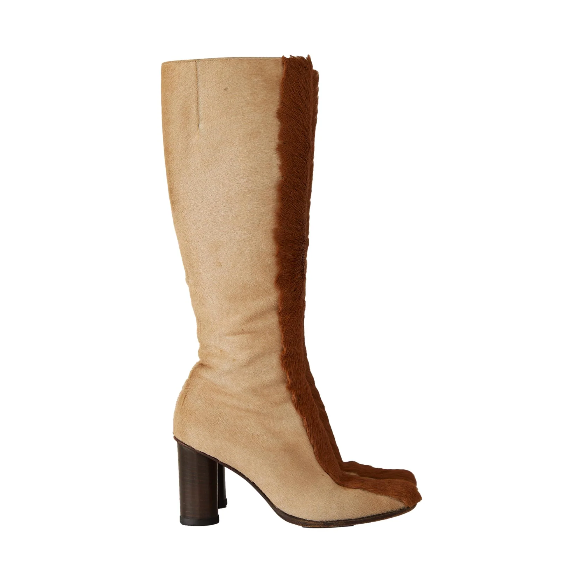 Fendi Brown Calf Hair Boots - Image 3