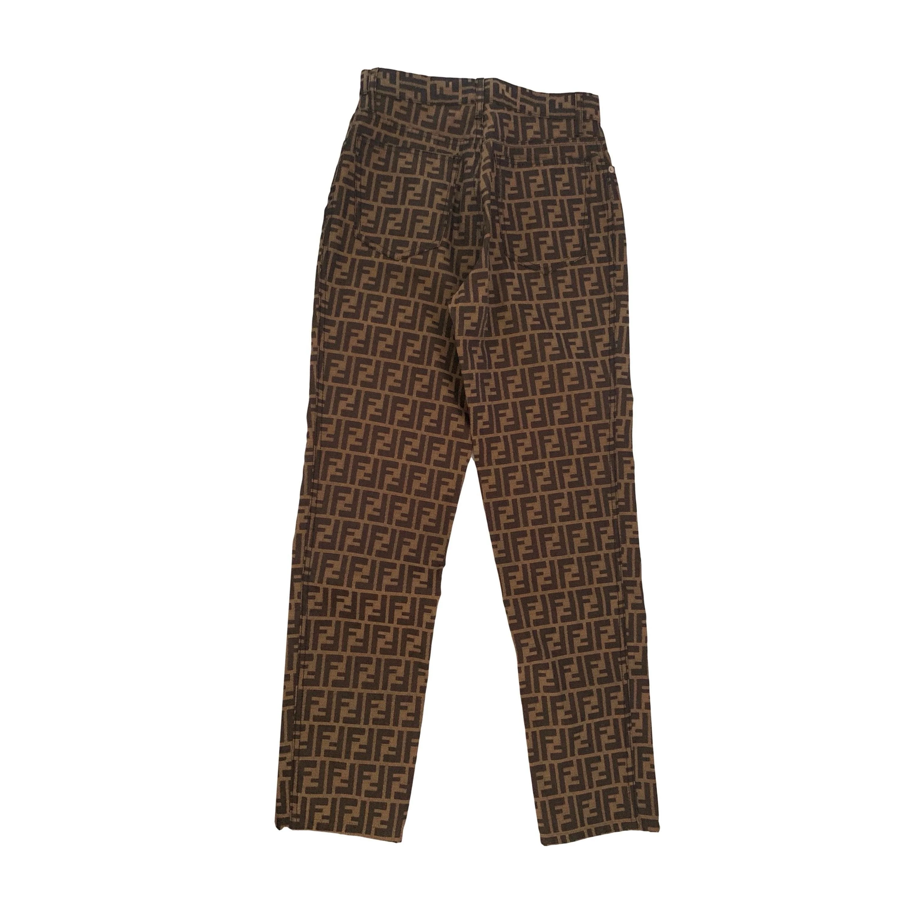Fendi Brown Classic Logo Pants