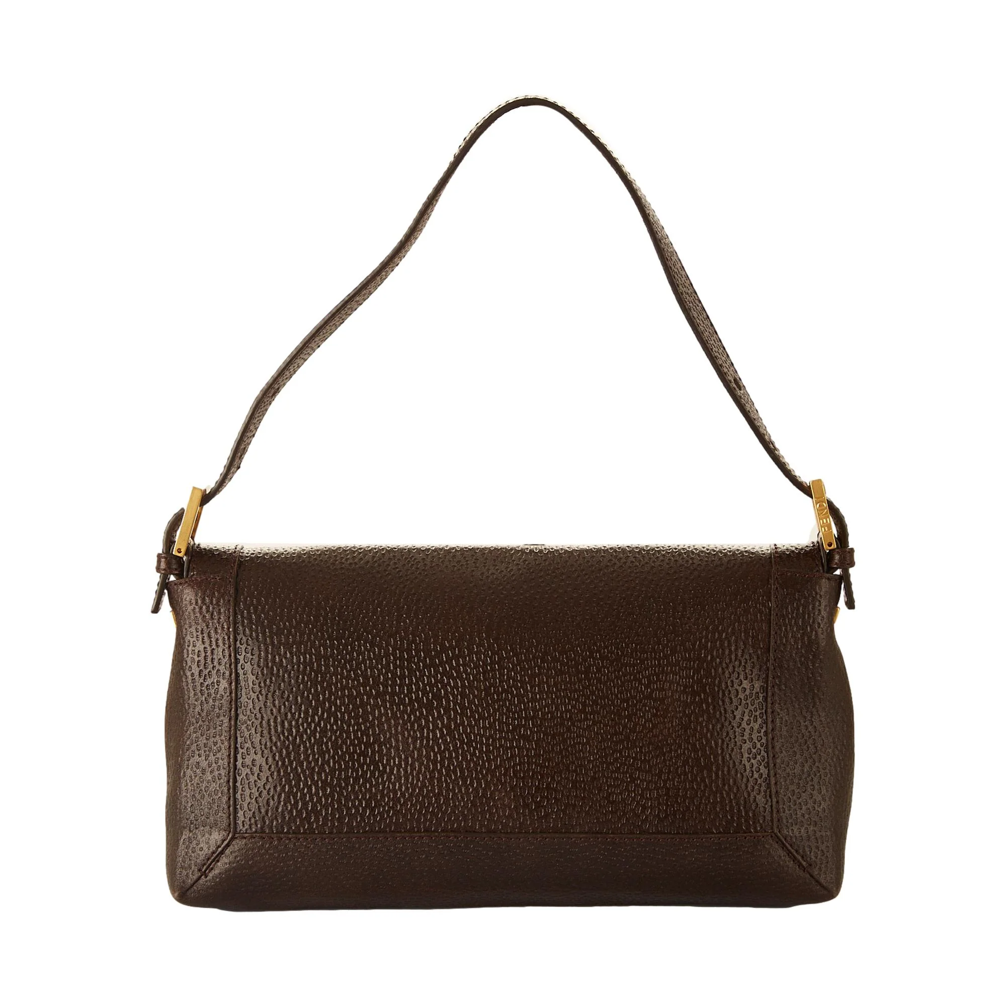 Fendi Brown Leather Frame Baguette - Image 2