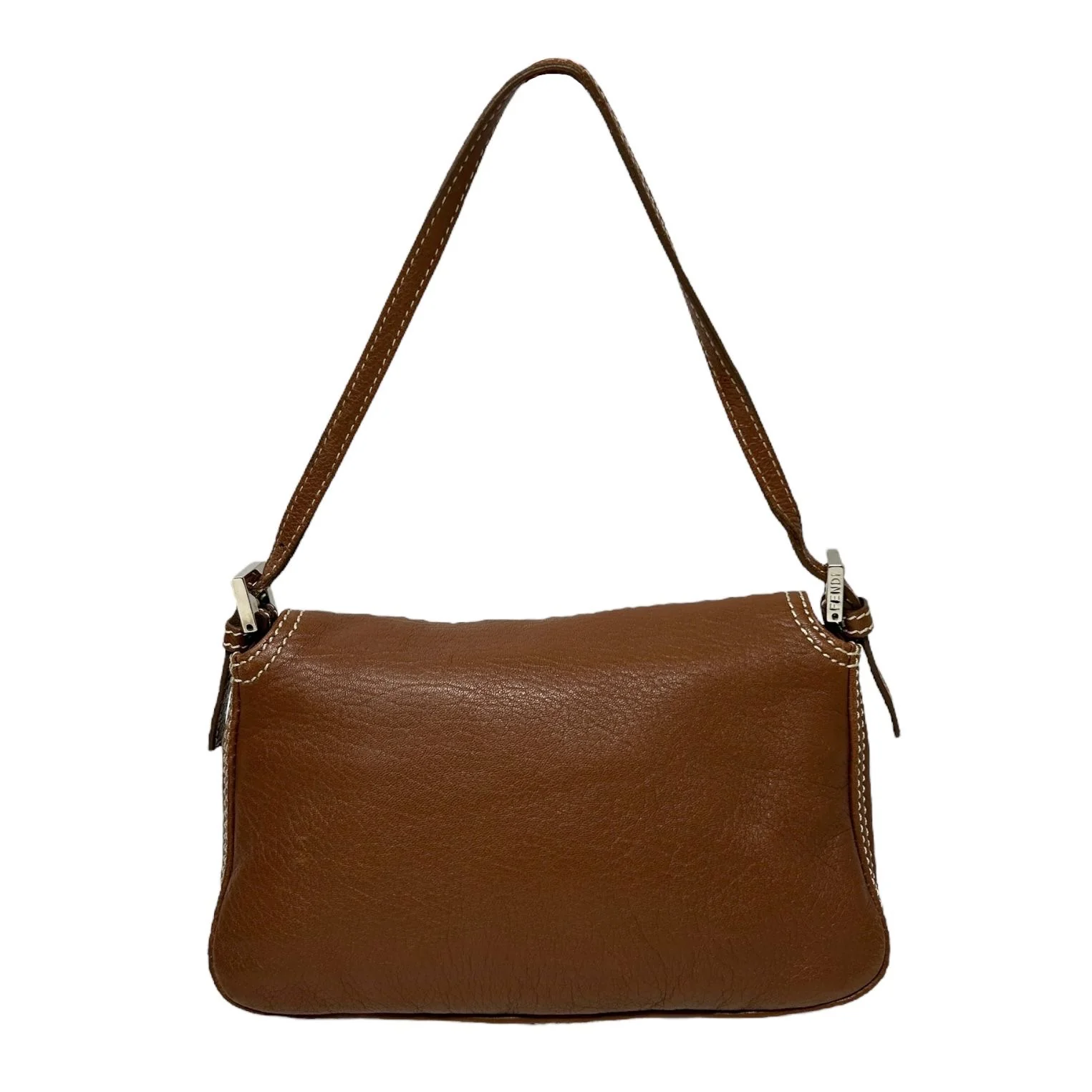 Fendi Brown Leather Mini Baguette - Image 2