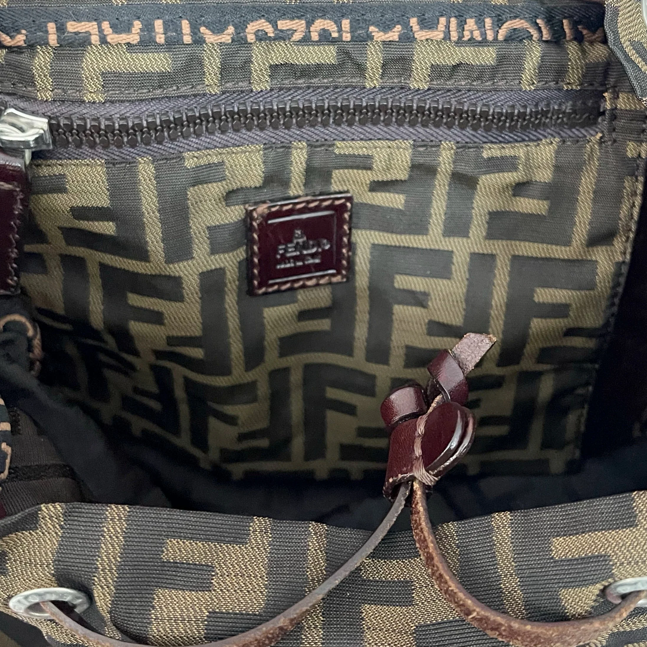 Fendi Brown Logo Backpack - Image 4